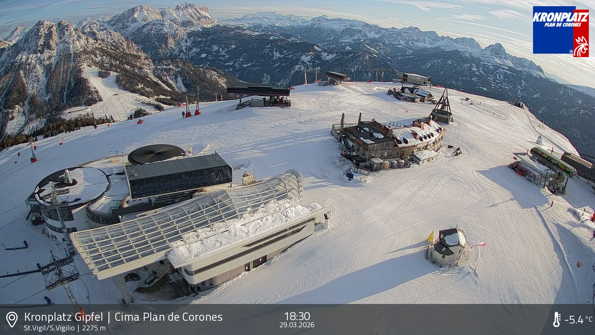 Archived image Webcam Kronplatz - San Vigilio, South Tyrol