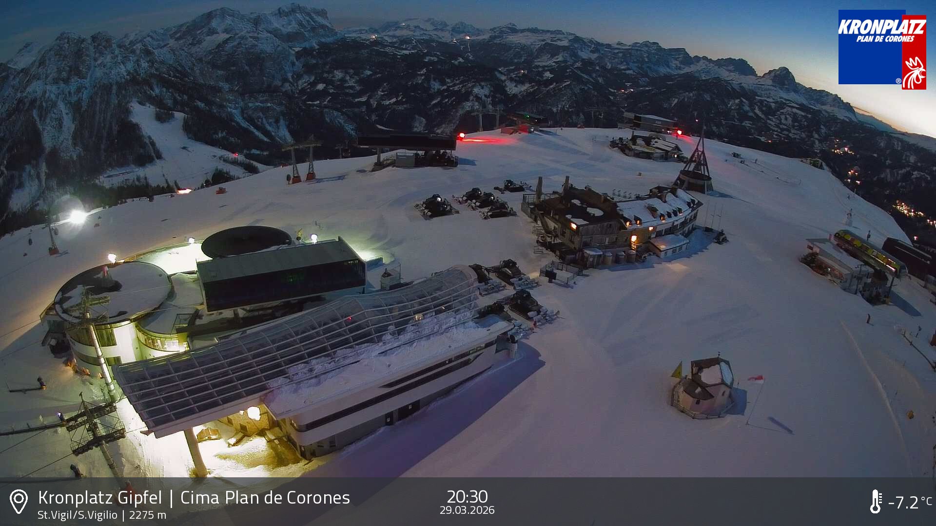 Archived image Webcam Kronplatz - San Vigilio, South Tyrol