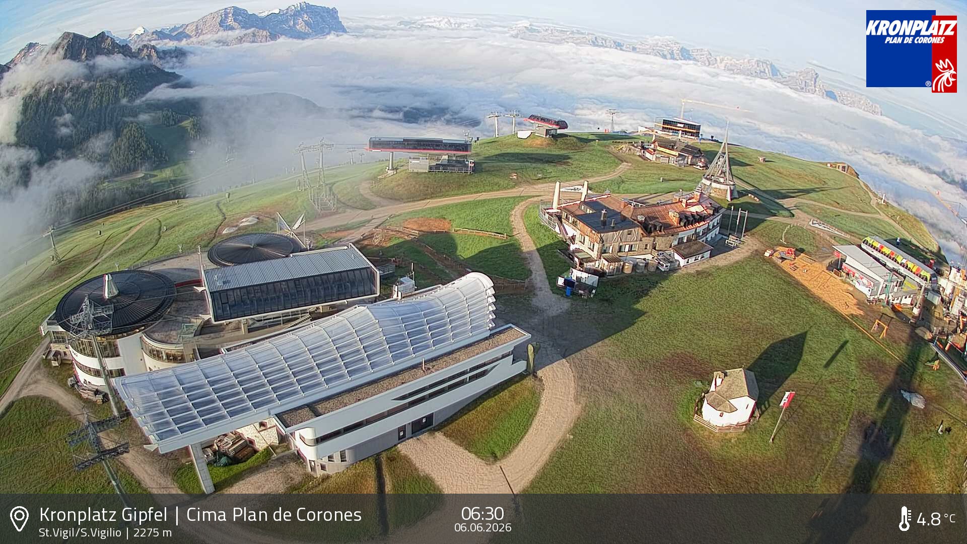 Archived image Webcam Kronplatz - San Vigilio, South Tyrol