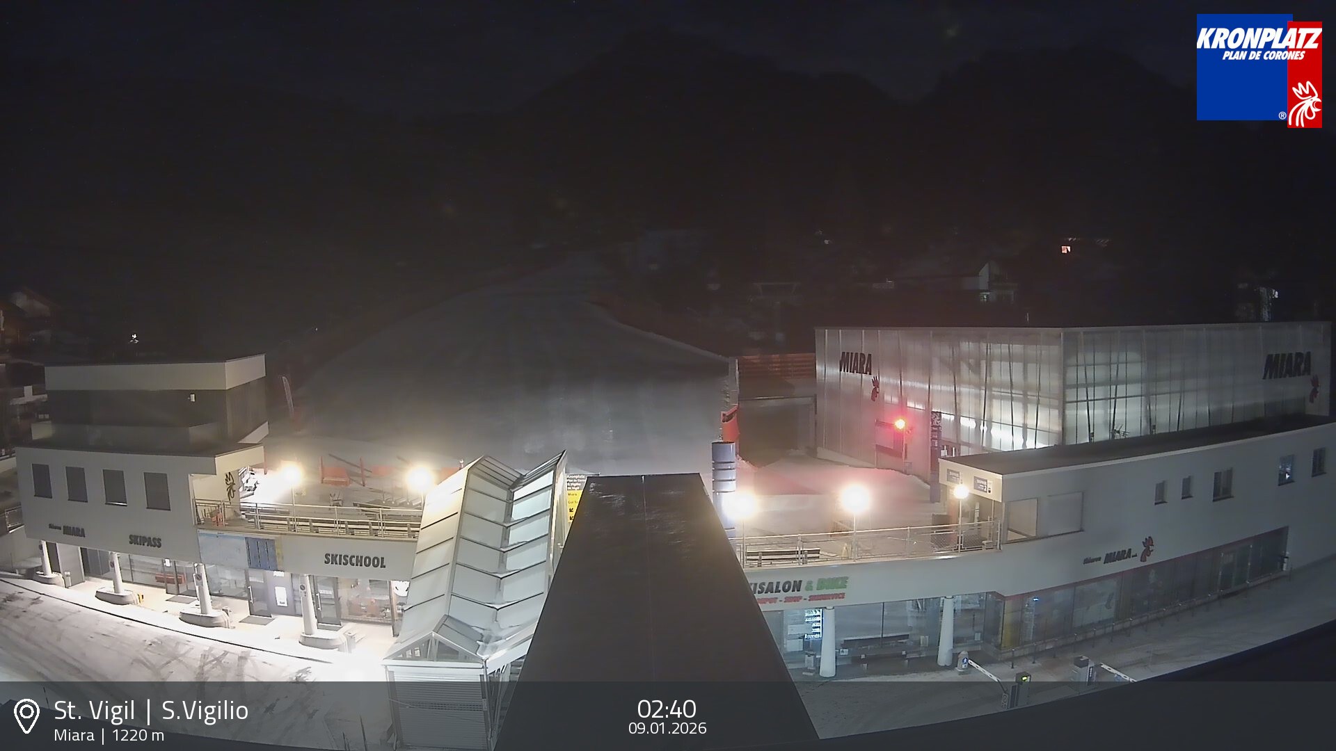 Archived image Webcam Base station Miara, Plan de Corones