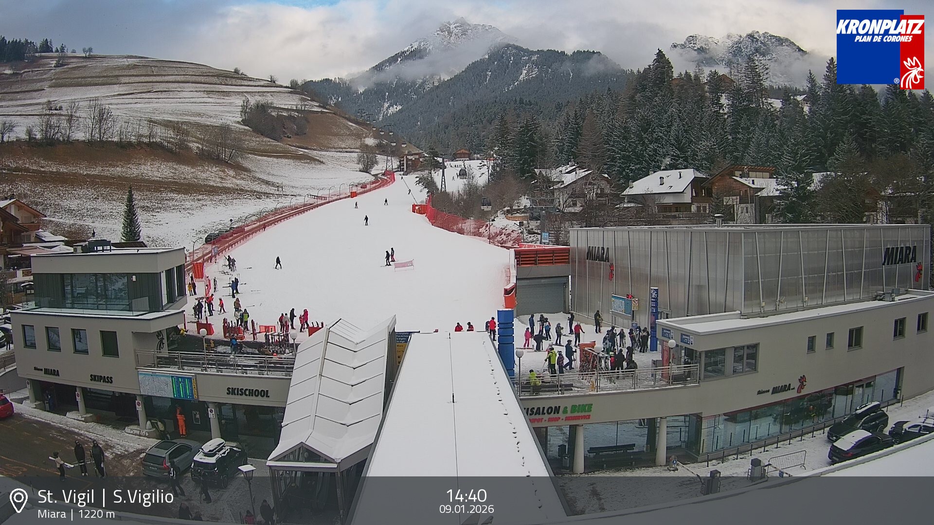 Archived image Webcam Base station Miara, Plan de Corones