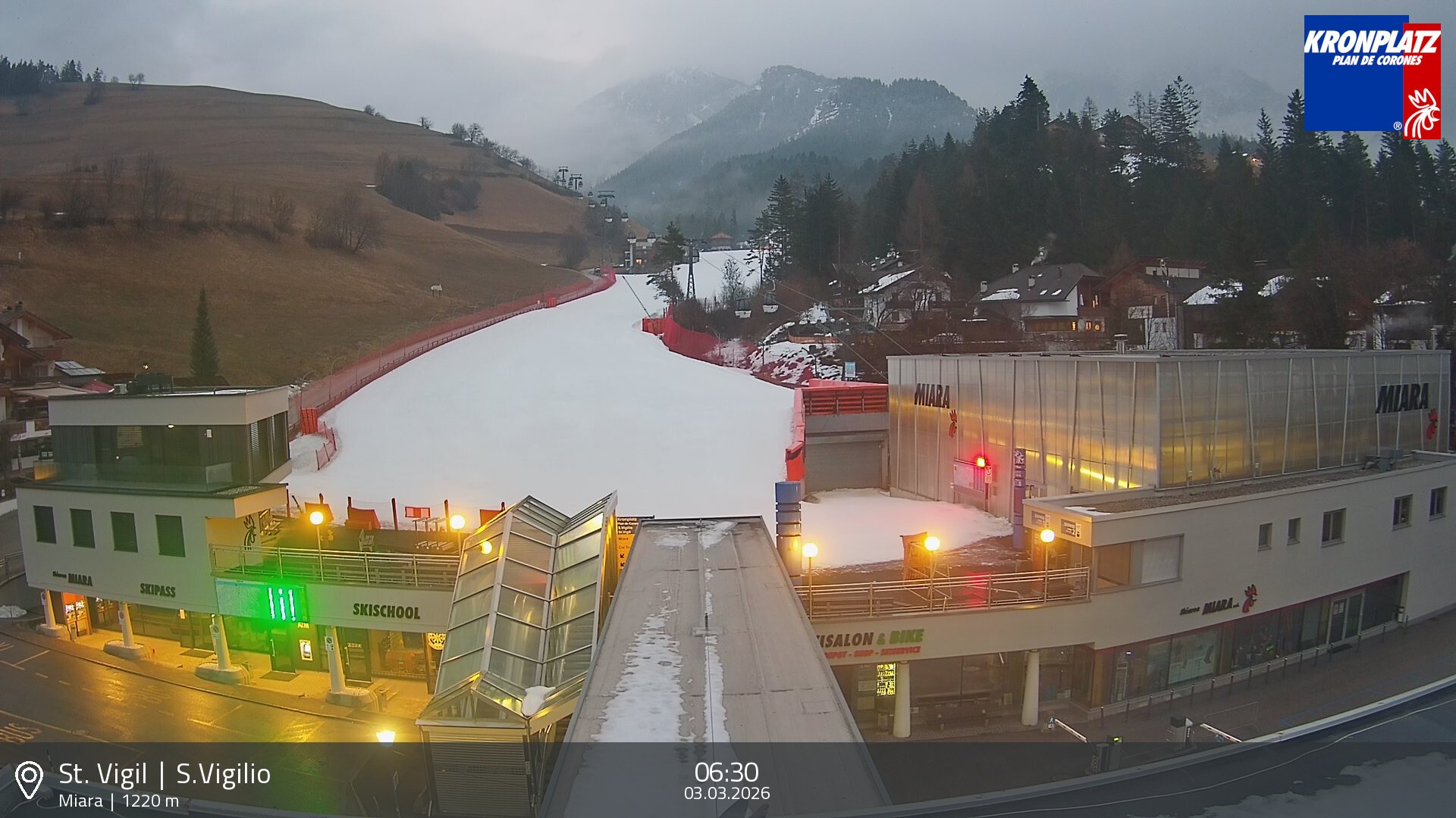 Archiv Foto Webcam Talstation Miara, Kronplatz