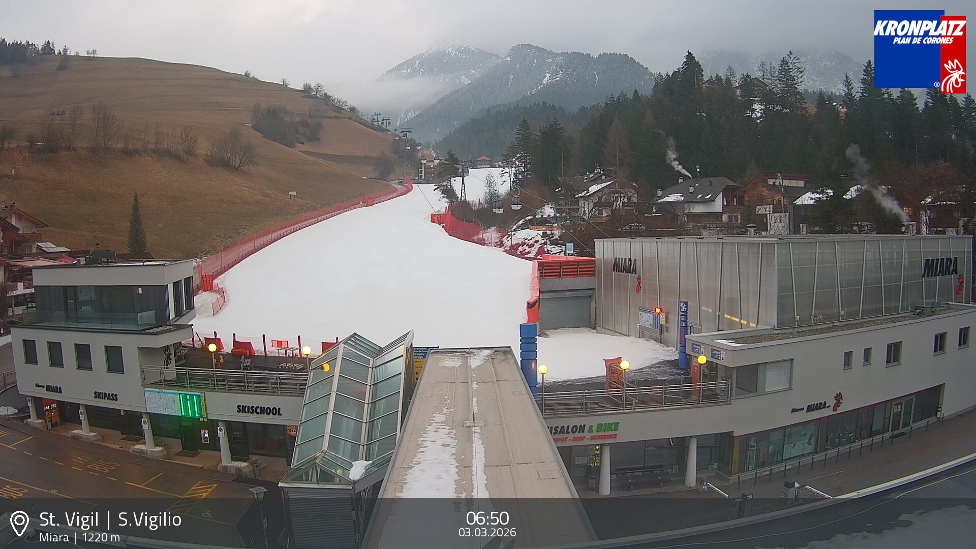 Archiv Foto Webcam Talstation Miara, Kronplatz