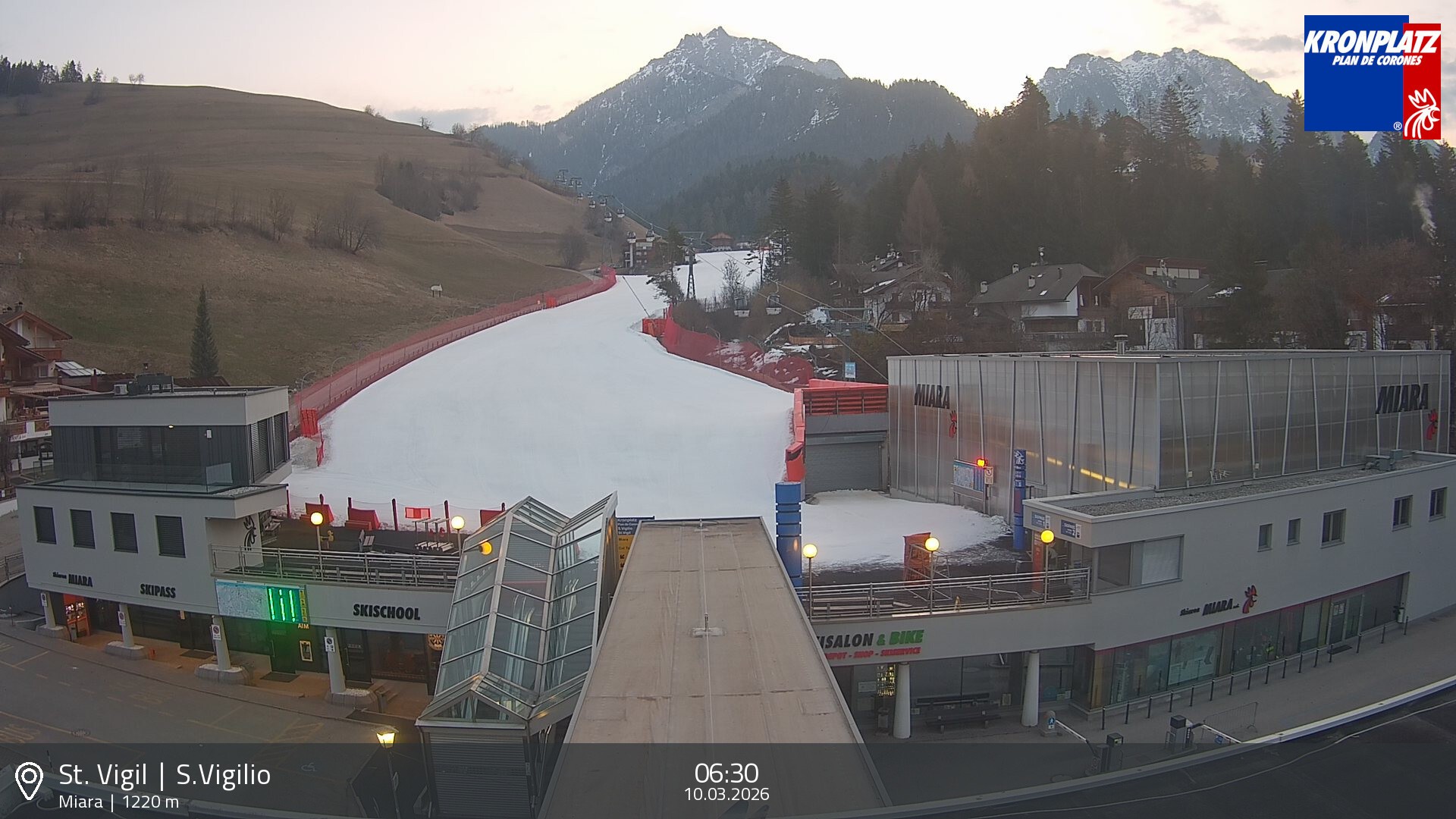 Archiv Foto Webcam Talstation Miara, Kronplatz