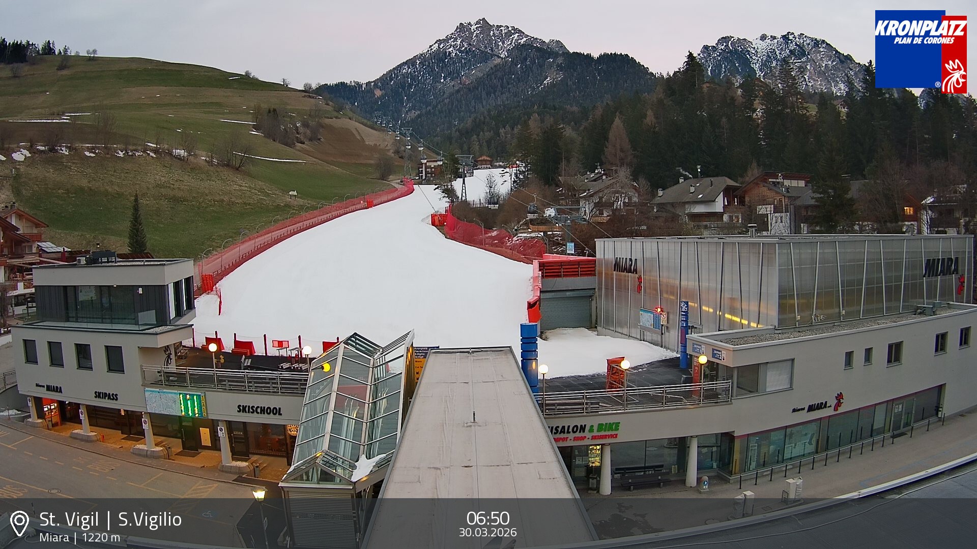 Archiv Foto Webcam Talstation Miara, Kronplatz