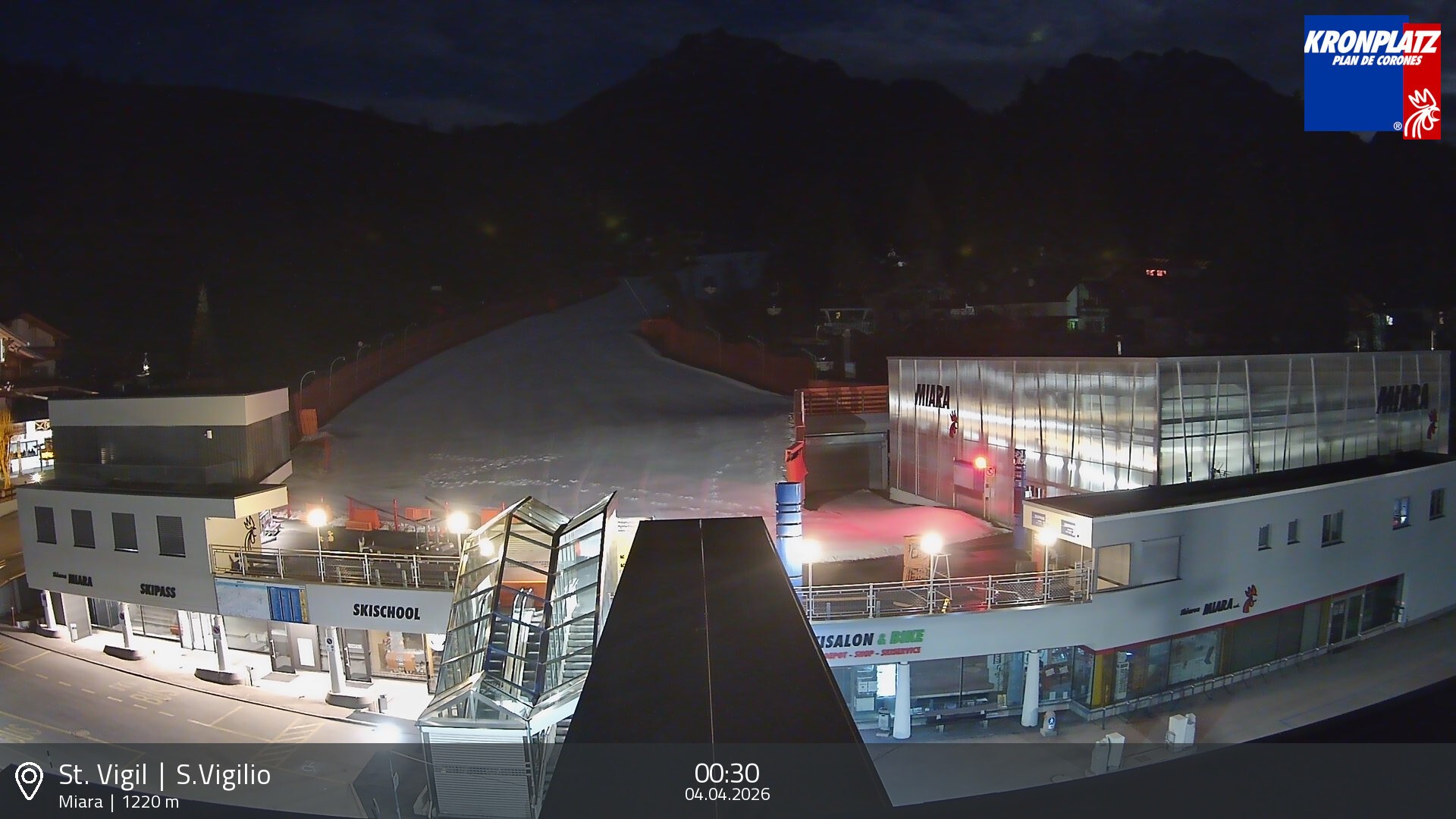 Archived image Webcam Base station Miara, Plan de Corones