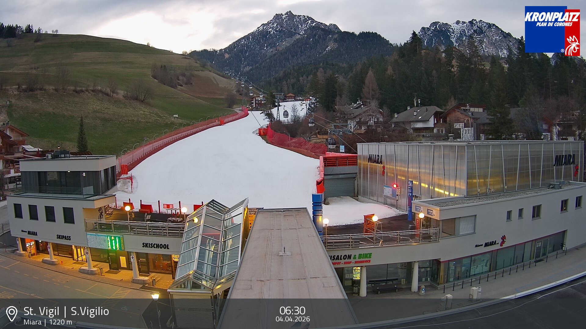 Archived image Webcam Base station Miara, Plan de Corones