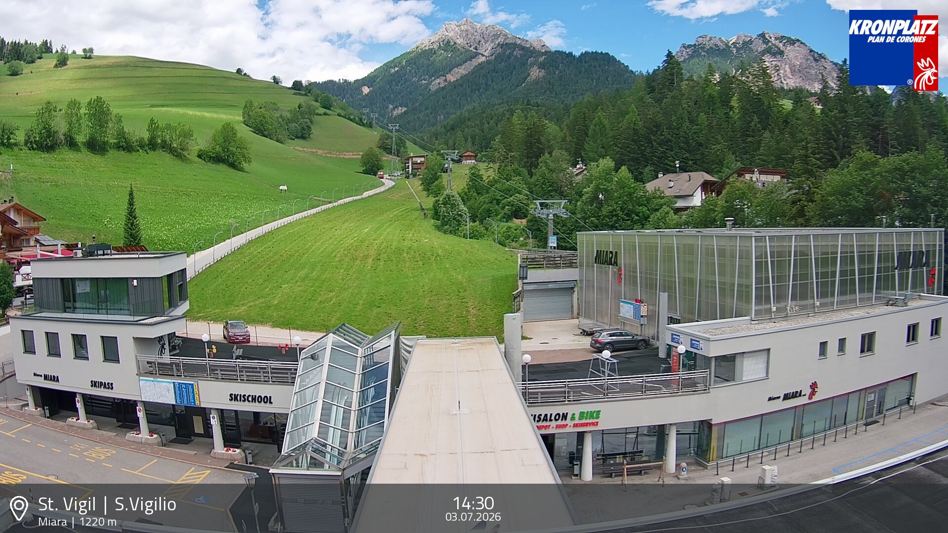 Archiv Foto Webcam Talstation Miara, Kronplatz