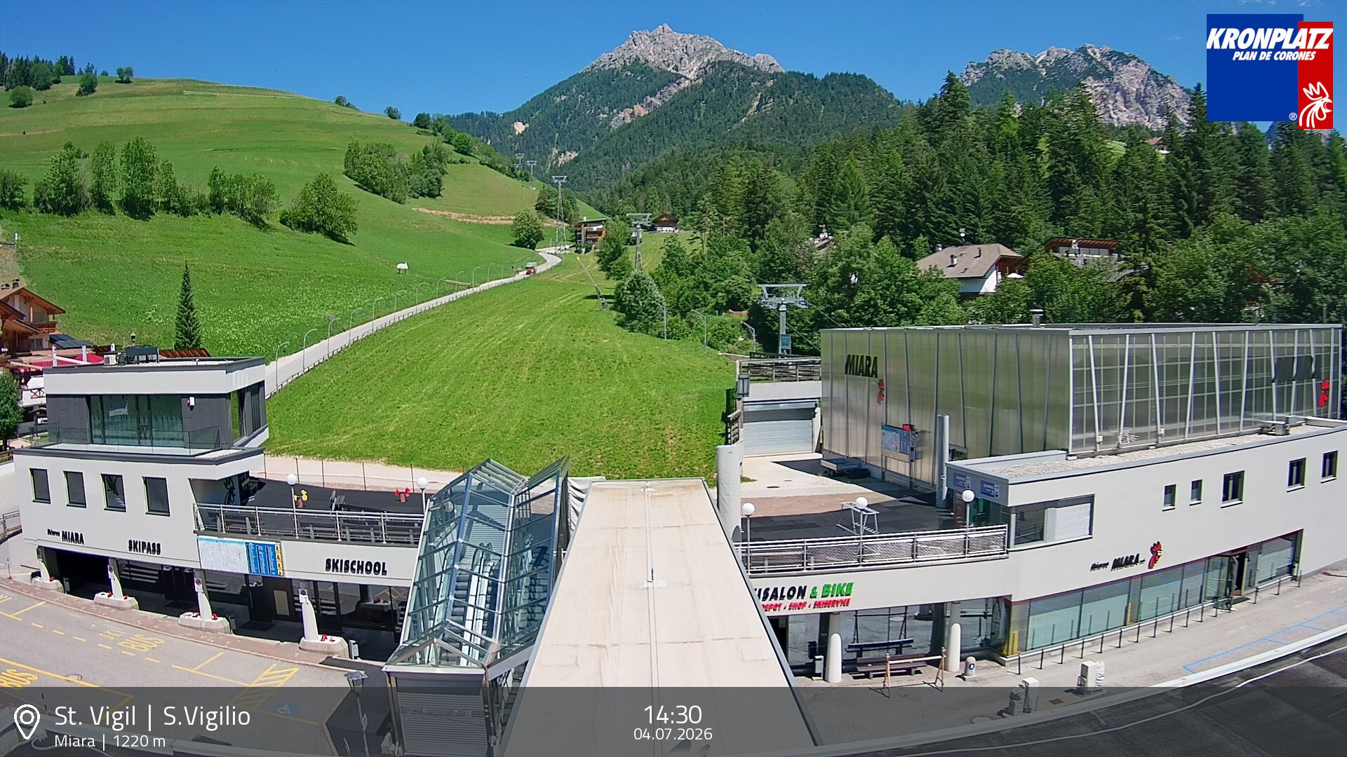 Archived image Webcam Base station Miara, Plan de Corones