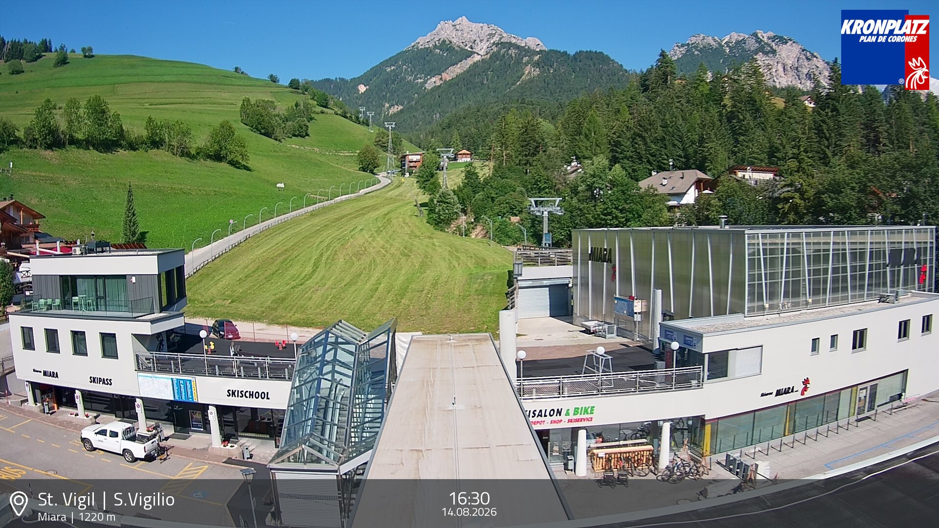 Archived image Webcam Base station Miara, Plan de Corones