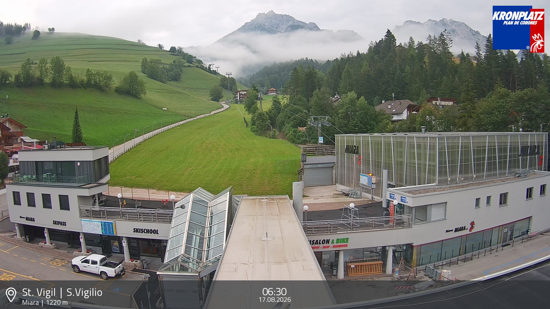 Archiv Foto Webcam Talstation Miara, Kronplatz