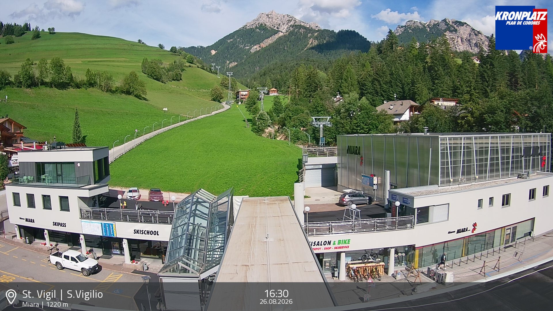 Archived image Webcam Base station Miara, Plan de Corones