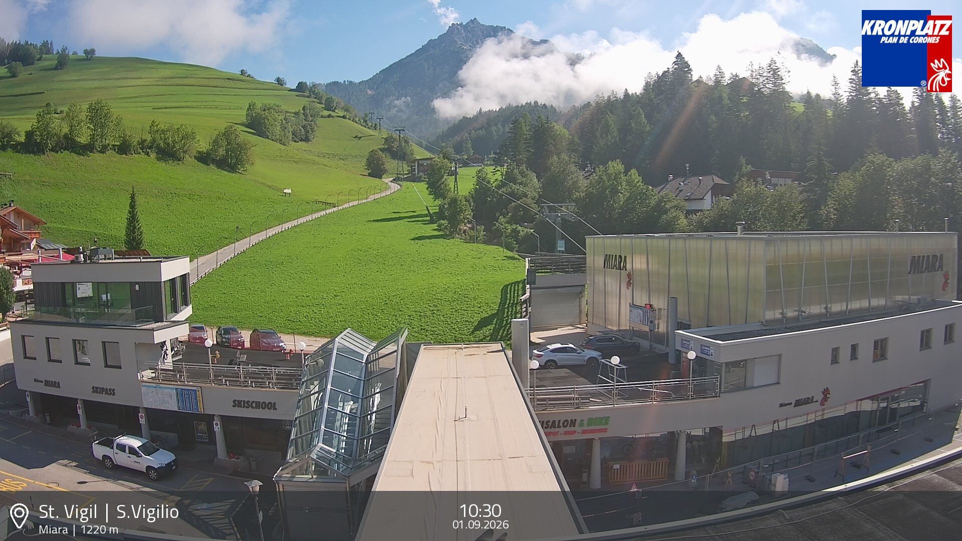 Archiv Foto Webcam Talstation Miara, Kronplatz
