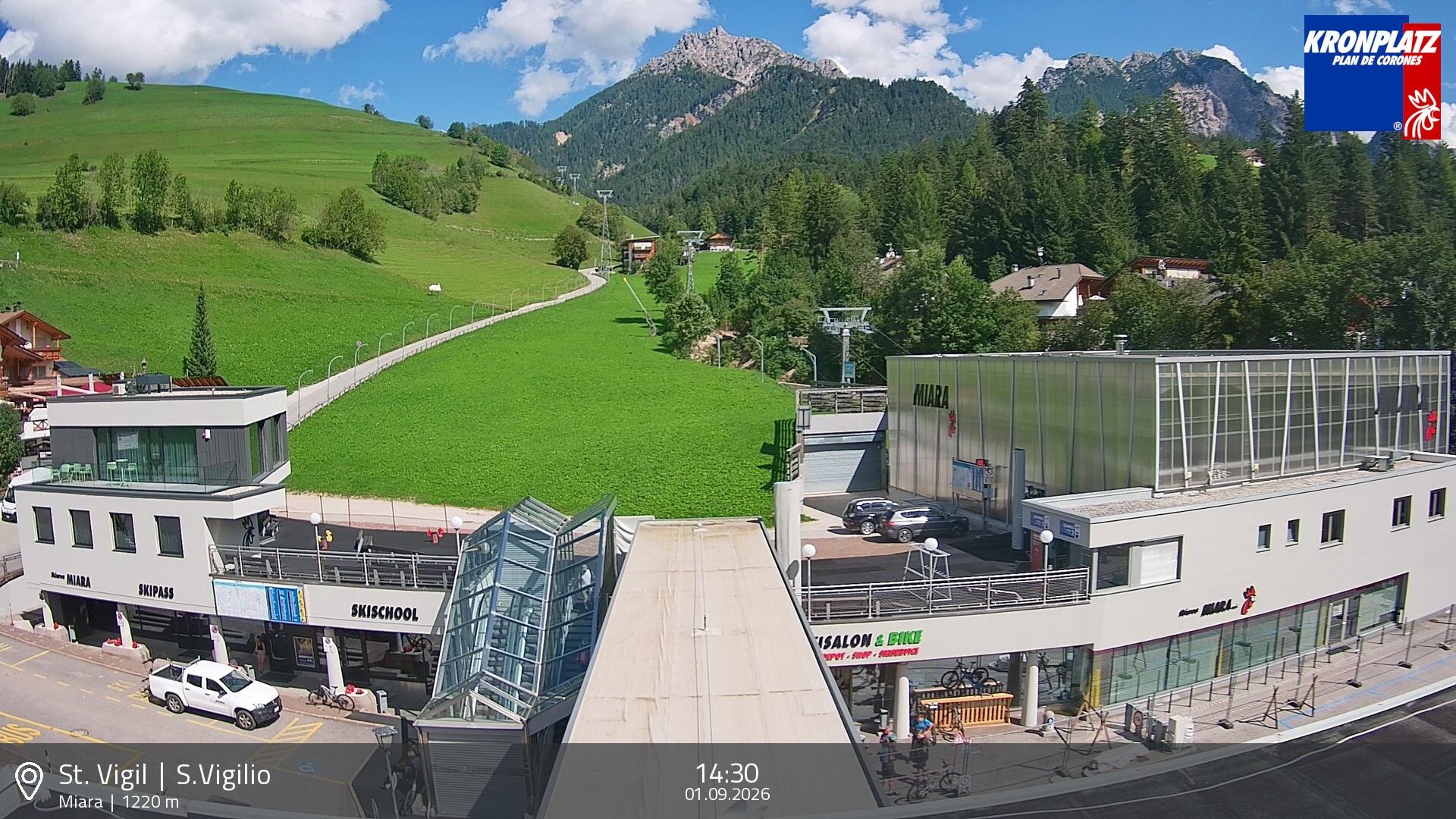 Archiv Foto Webcam Talstation Miara, Kronplatz