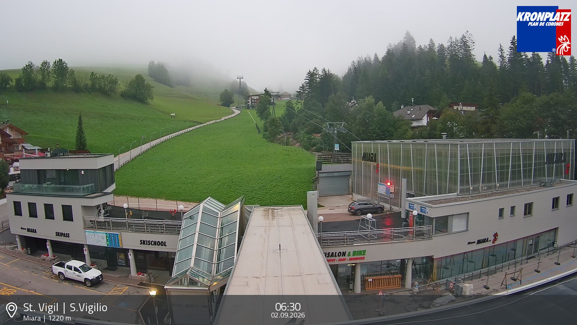 Archived image Webcam Base station Miara, Plan de Corones
