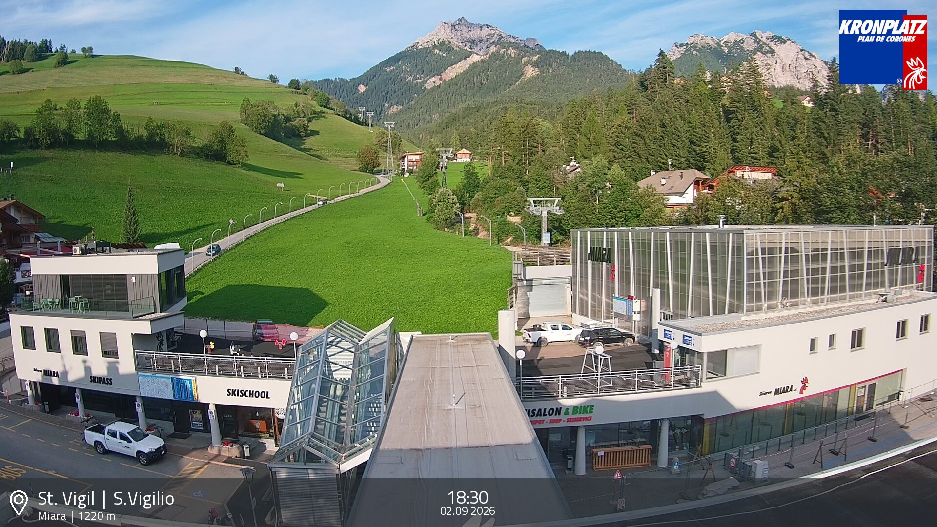 Archived image Webcam Base station Miara, Plan de Corones
