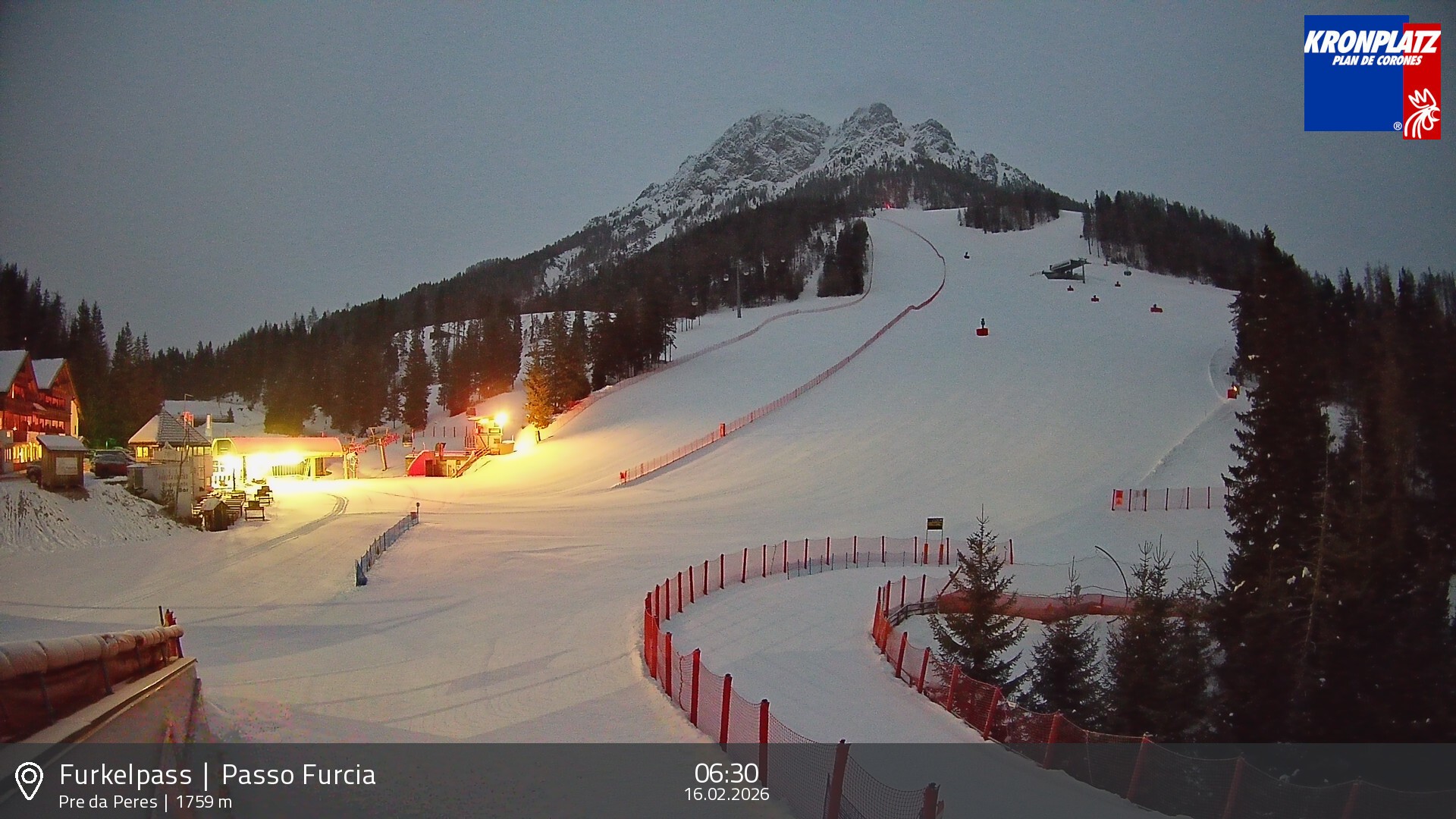 Archived image Webcam Base station Passo Furcia, Plan de Corones