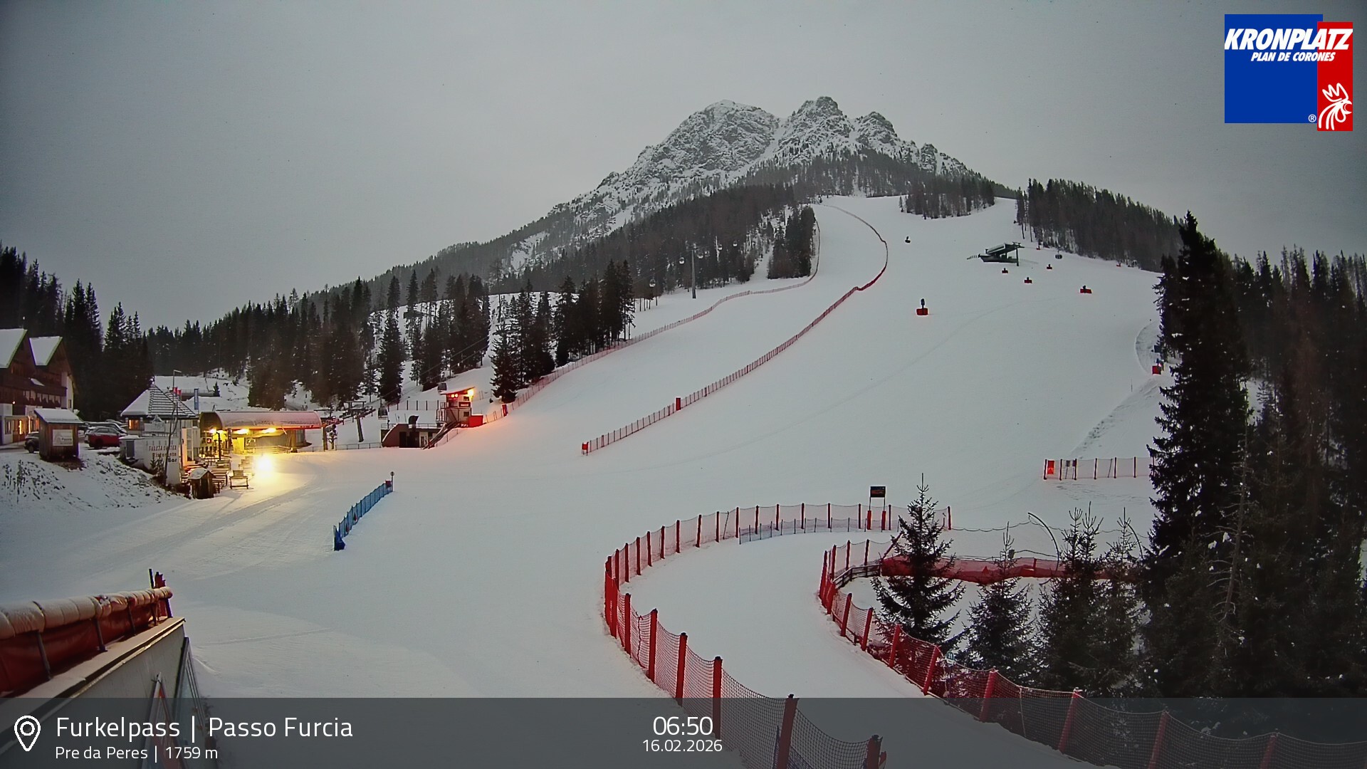 Archived image Webcam Base station Passo Furcia, Plan de Corones