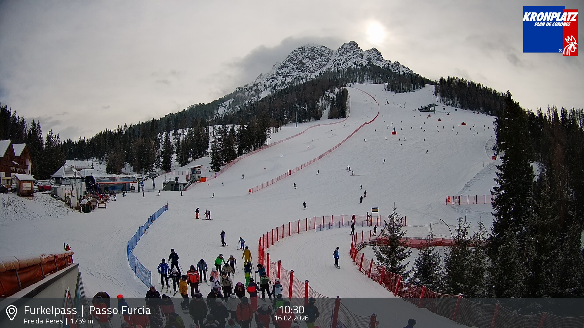 Archived image Webcam Base station Passo Furcia, Plan de Corones