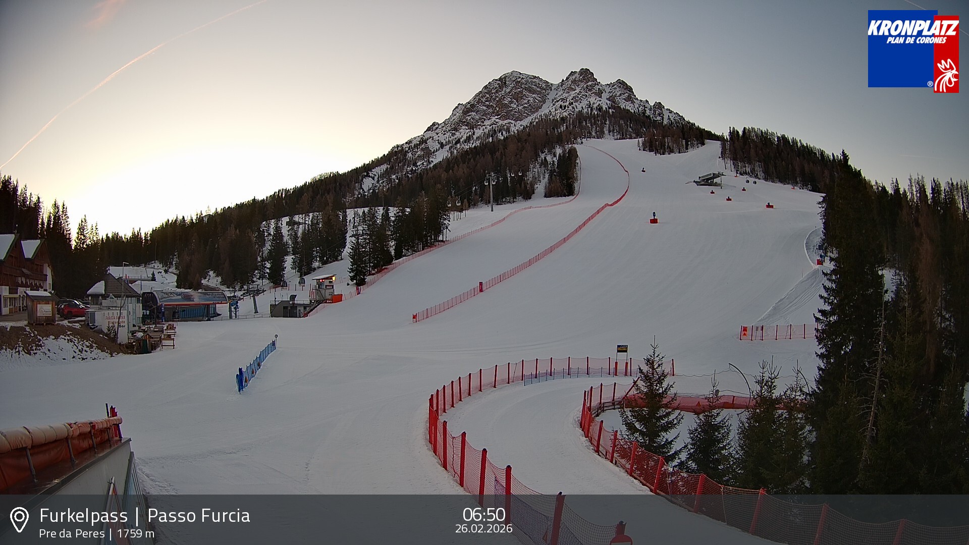 Archived image Webcam Base station Passo Furcia, Plan de Corones