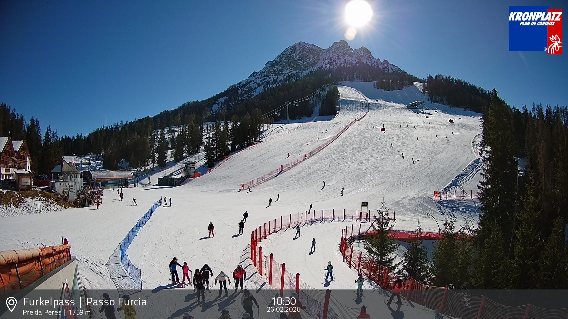 Archived image Webcam Base station Passo Furcia, Plan de Corones