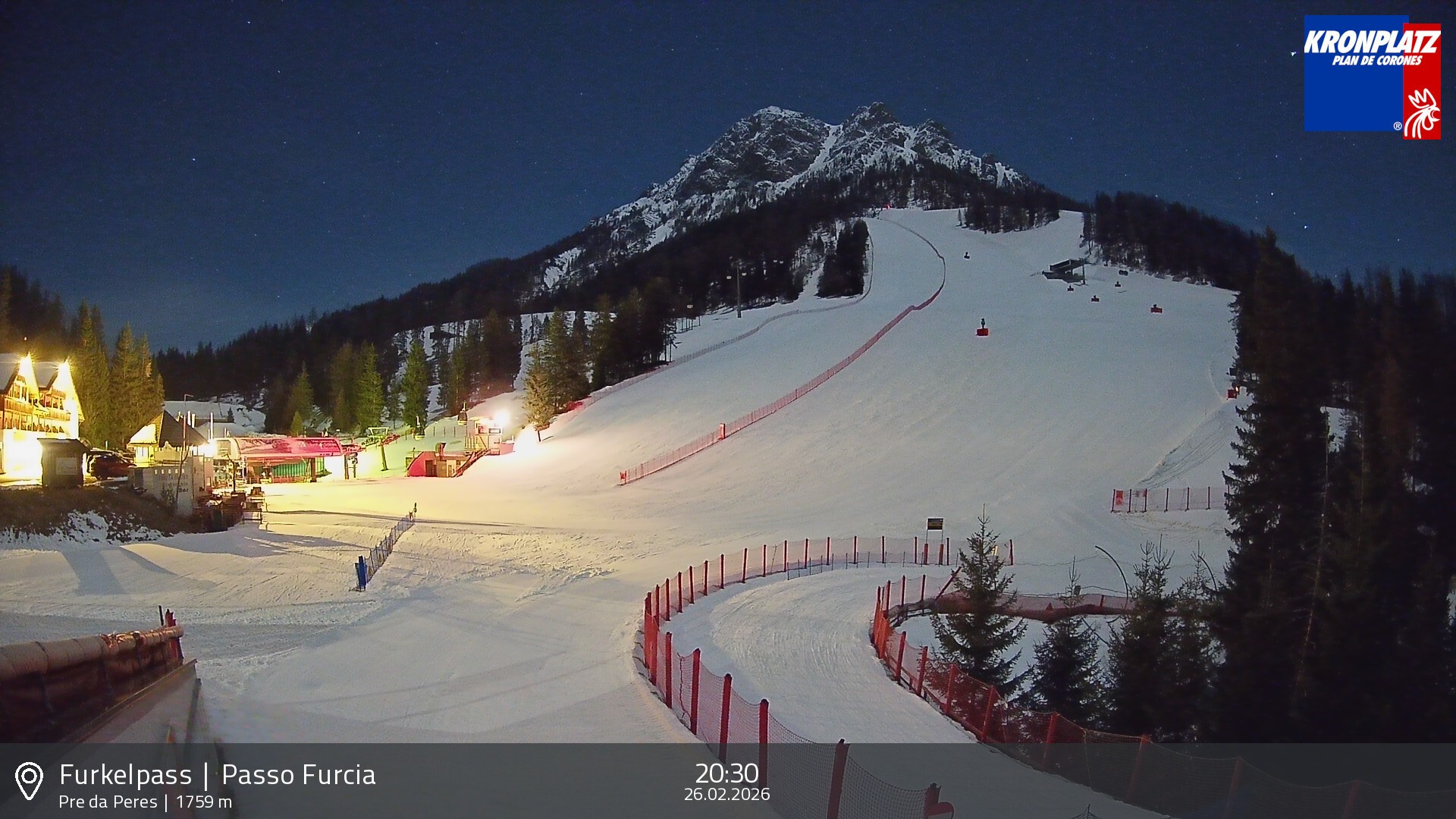 Archived image Webcam Base station Passo Furcia, Plan de Corones