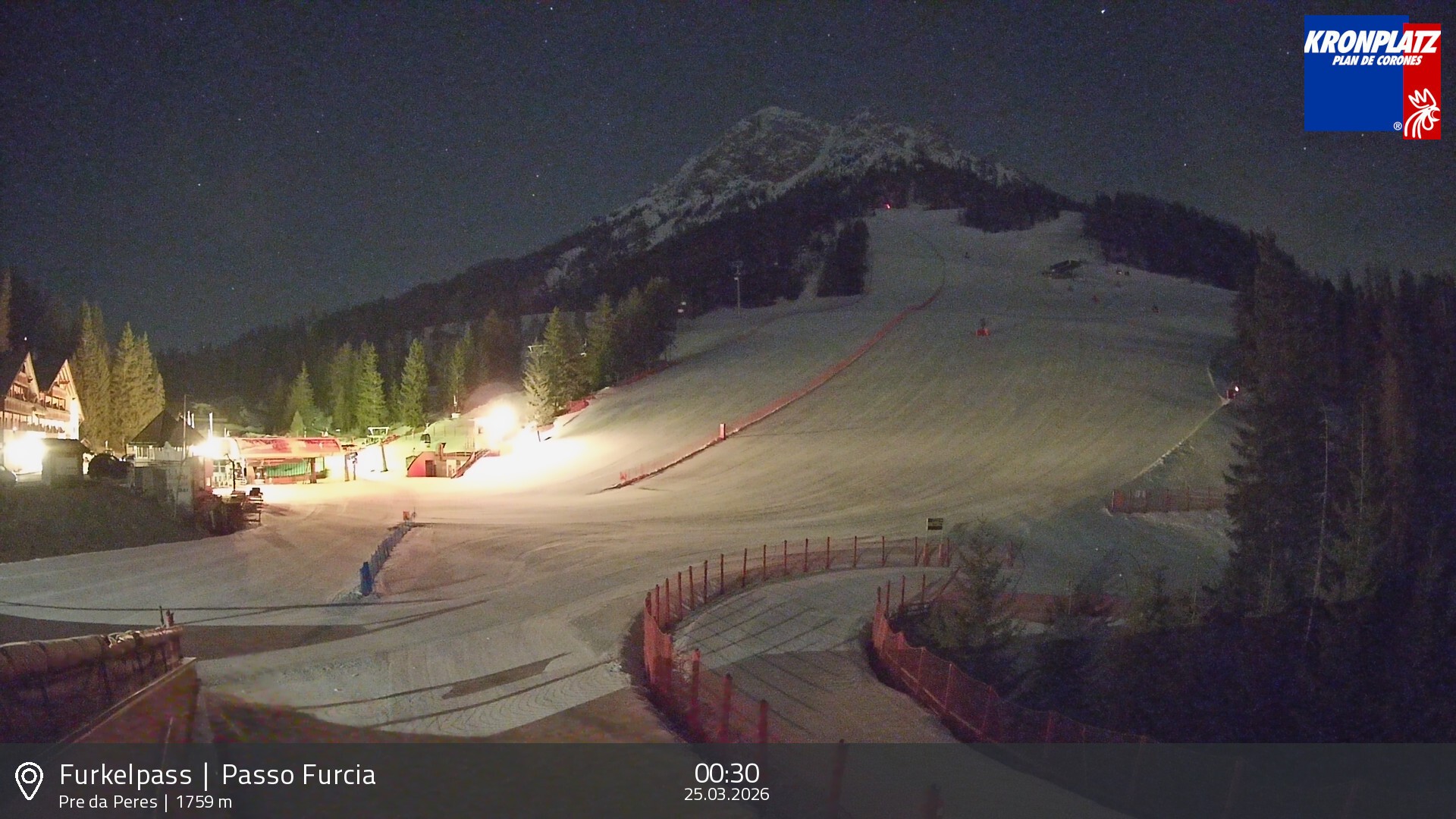 Archived image Webcam Base station Passo Furcia, Plan de Corones