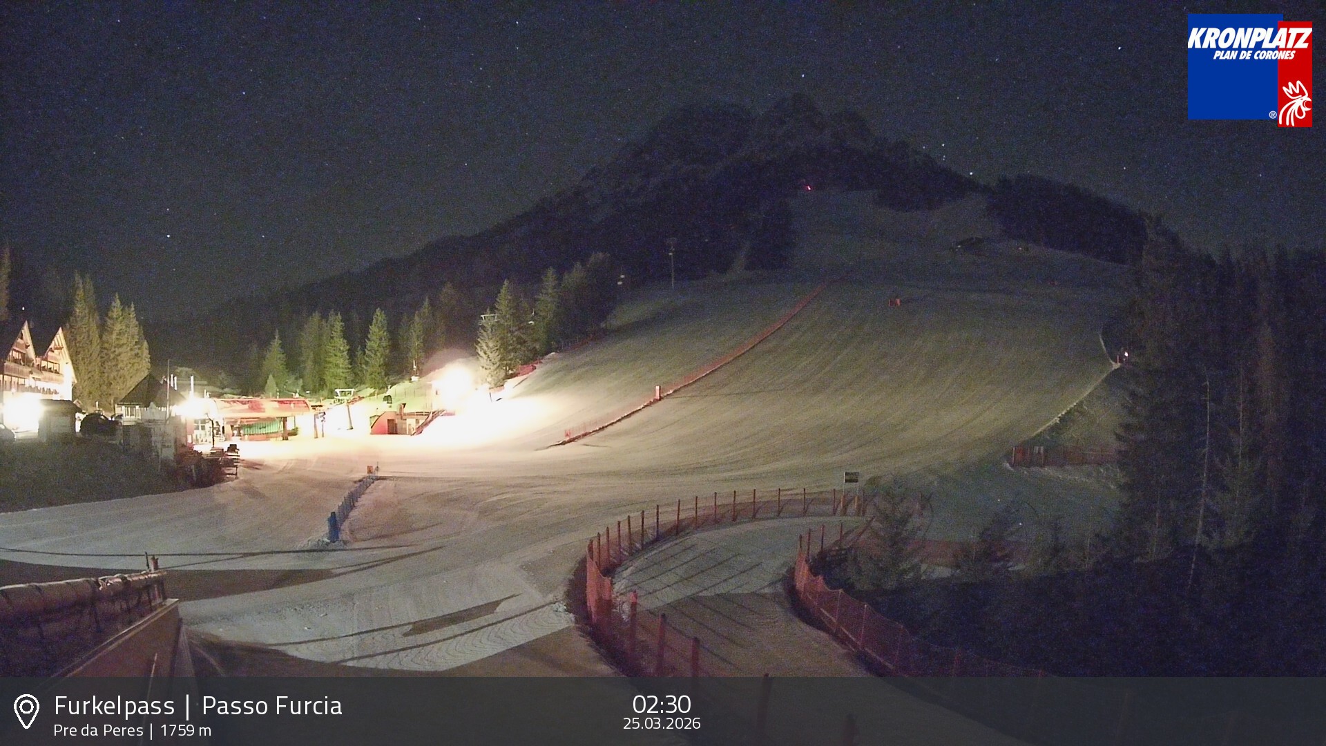 Archived image Webcam Base station Passo Furcia, Plan de Corones