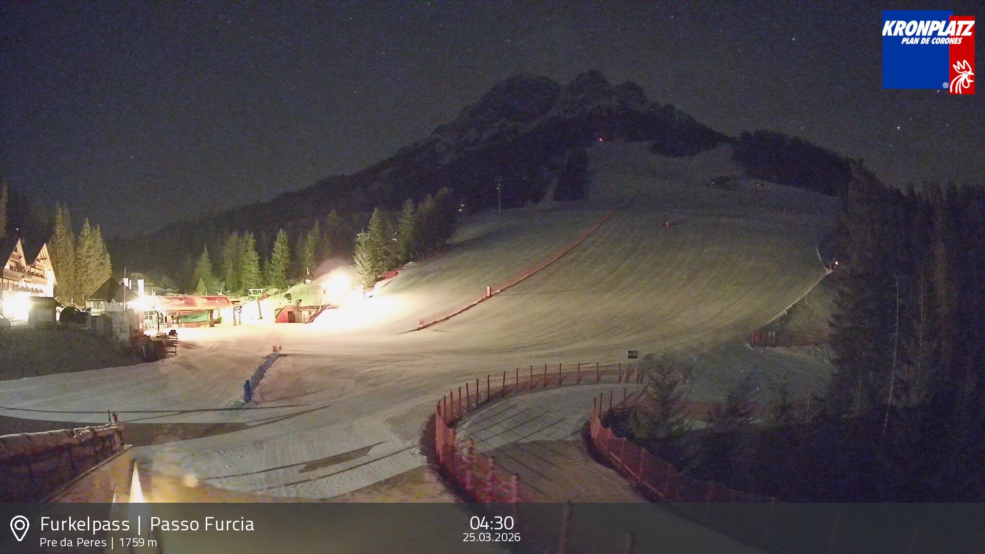 Archived image Webcam Base station Passo Furcia, Plan de Corones