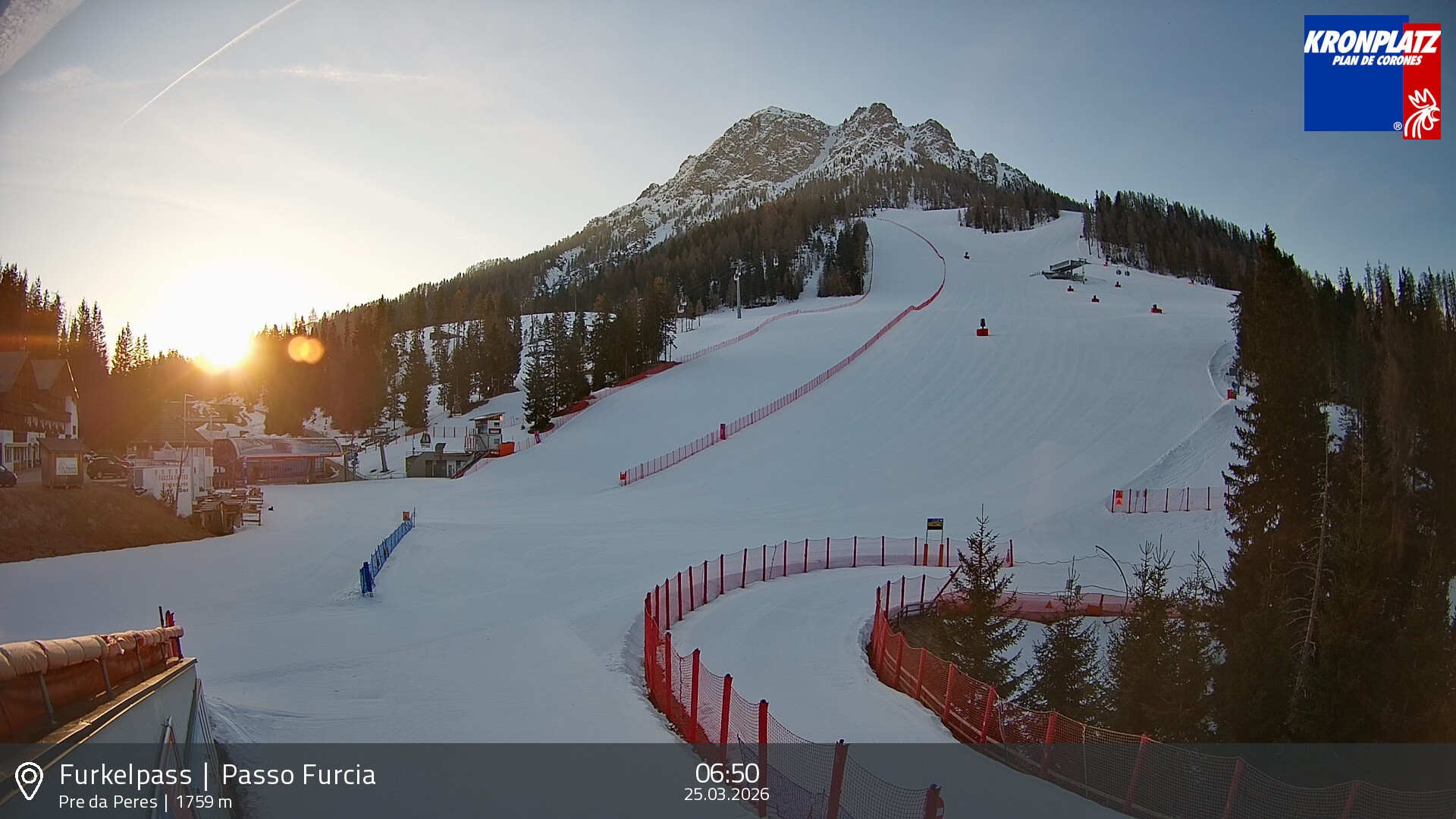 Archived image Webcam Base station Passo Furcia, Plan de Corones