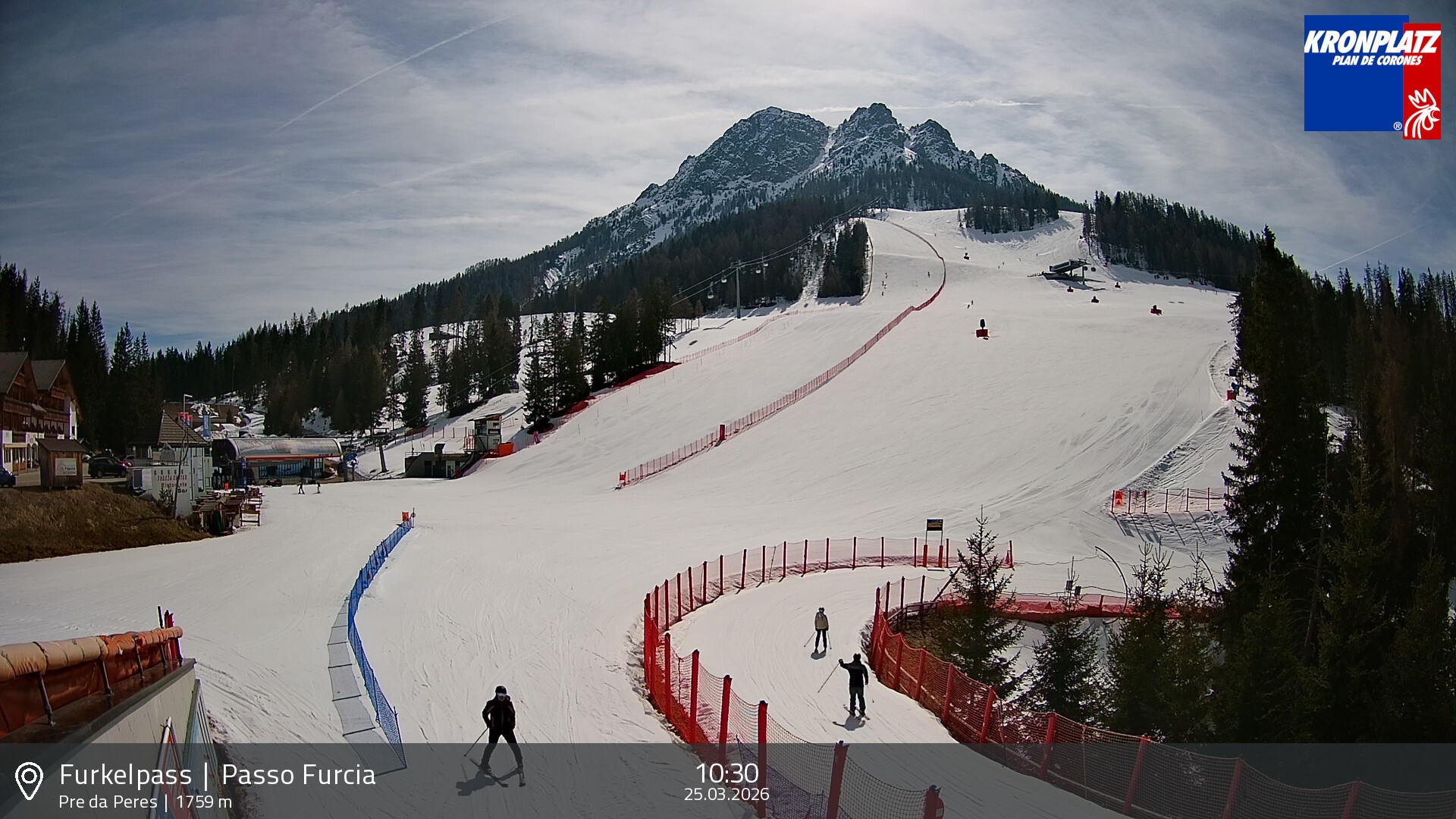 Archived image Webcam Base station Passo Furcia, Plan de Corones