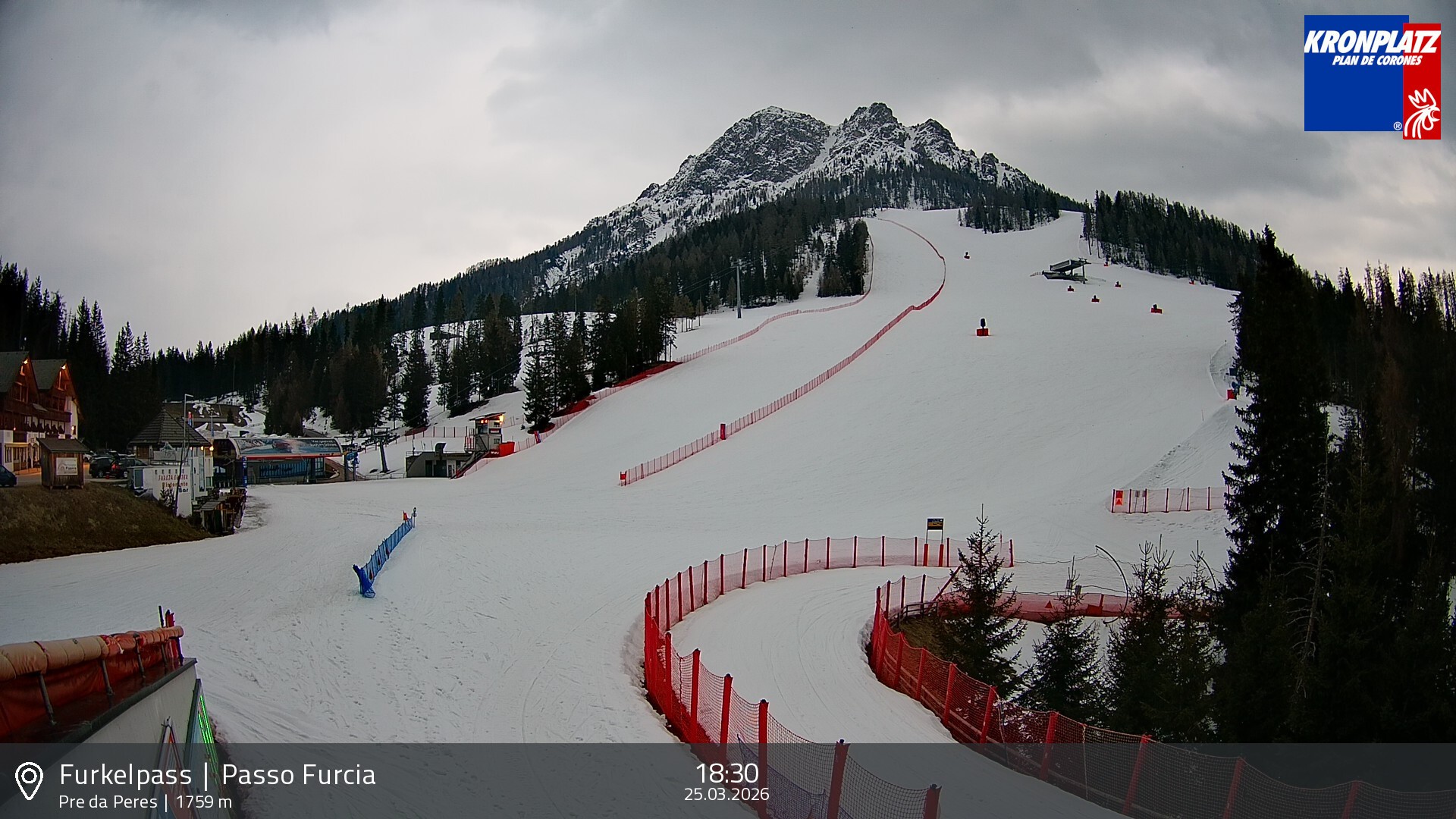 Archived image Webcam Base station Passo Furcia, Plan de Corones