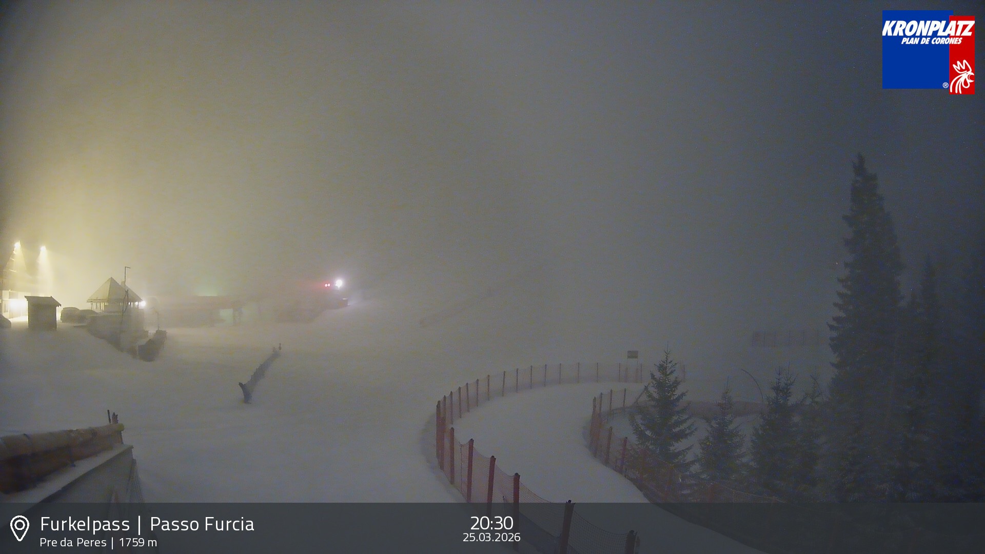 Archived image Webcam Base station Passo Furcia, Plan de Corones