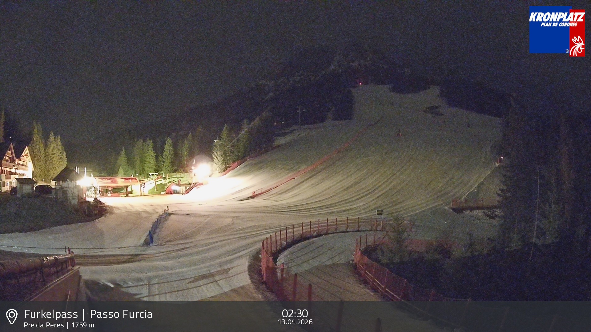 Archived image Webcam Base station Passo Furcia, Plan de Corones