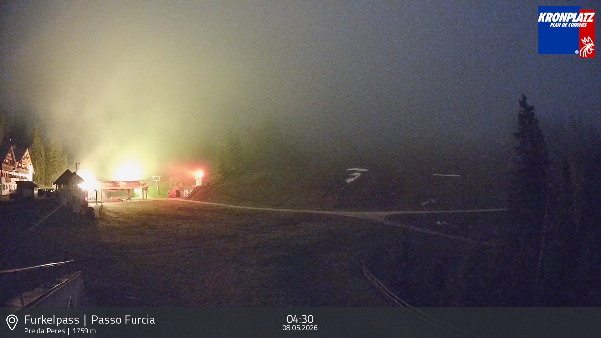 Archived image Webcam Base station Passo Furcia, Plan de Corones
