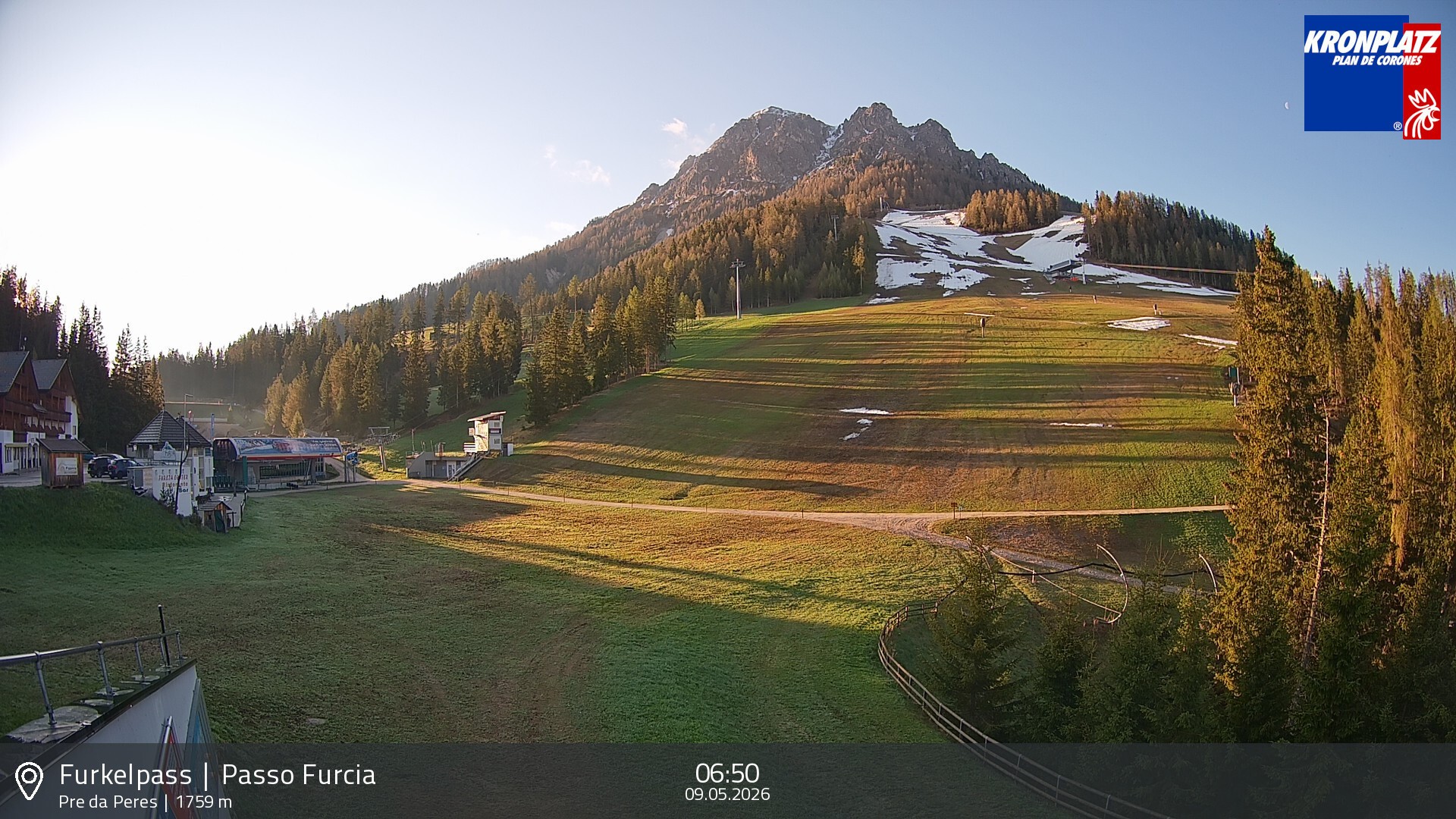 Archived image Webcam Base station Passo Furcia, Plan de Corones
