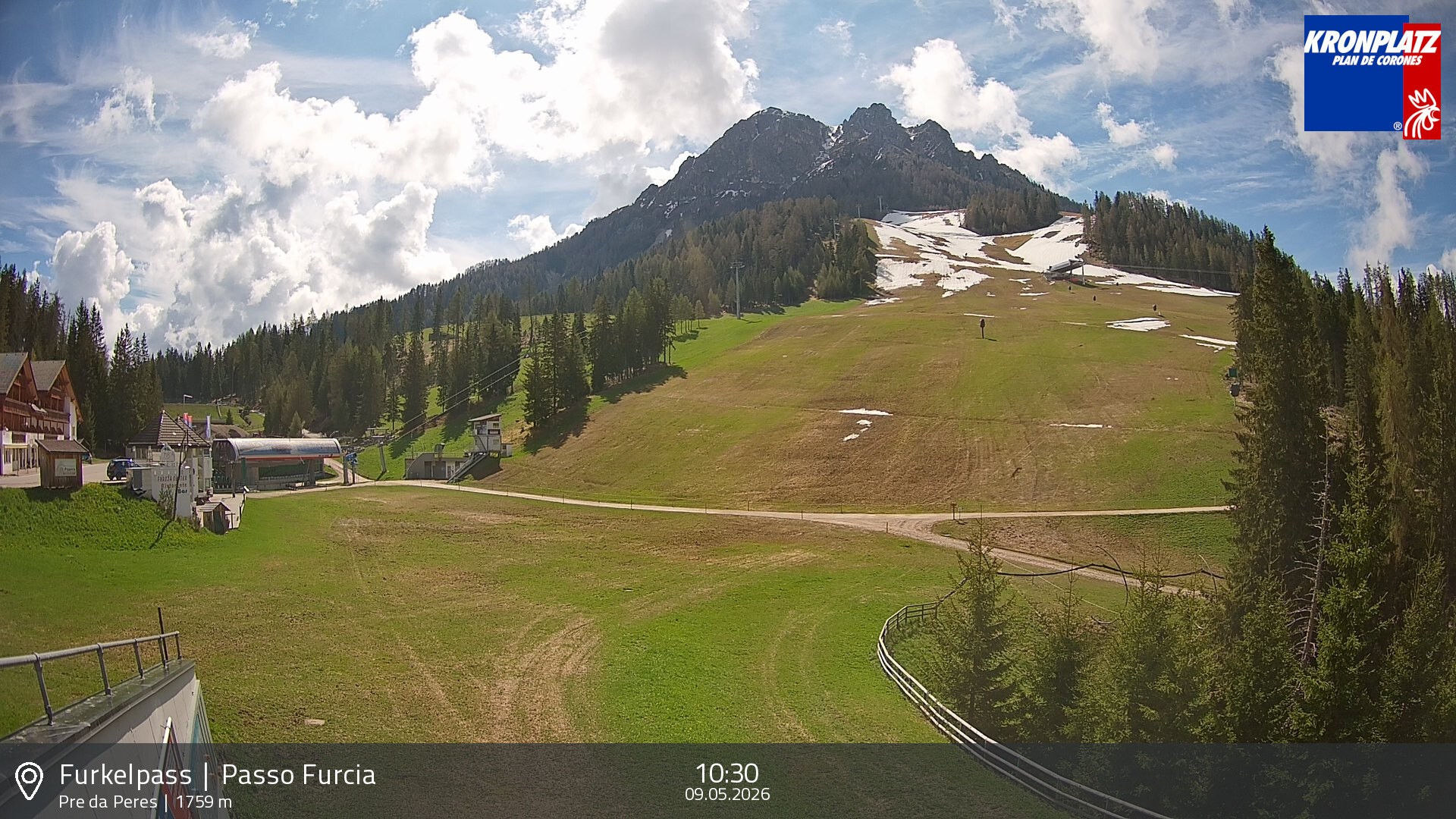 Archived image Webcam Base station Passo Furcia, Plan de Corones
