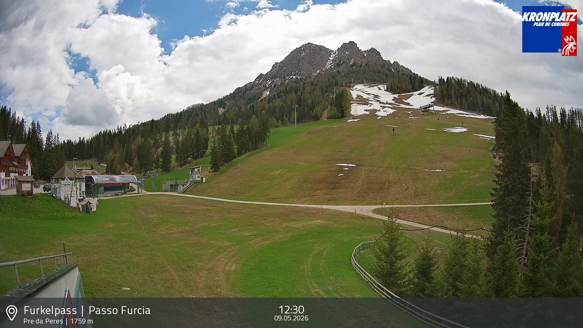 Archived image Webcam Base station Passo Furcia, Plan de Corones