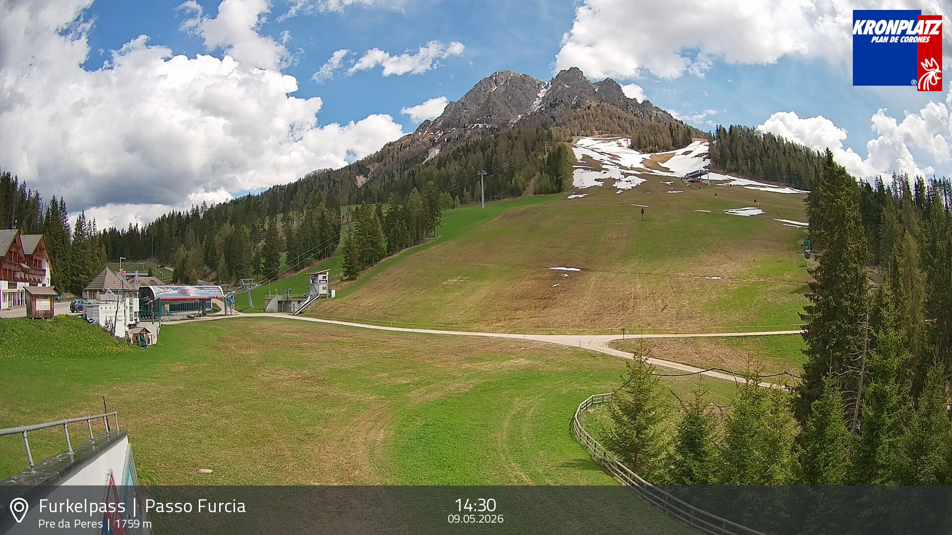 Archived image Webcam Base station Passo Furcia, Plan de Corones