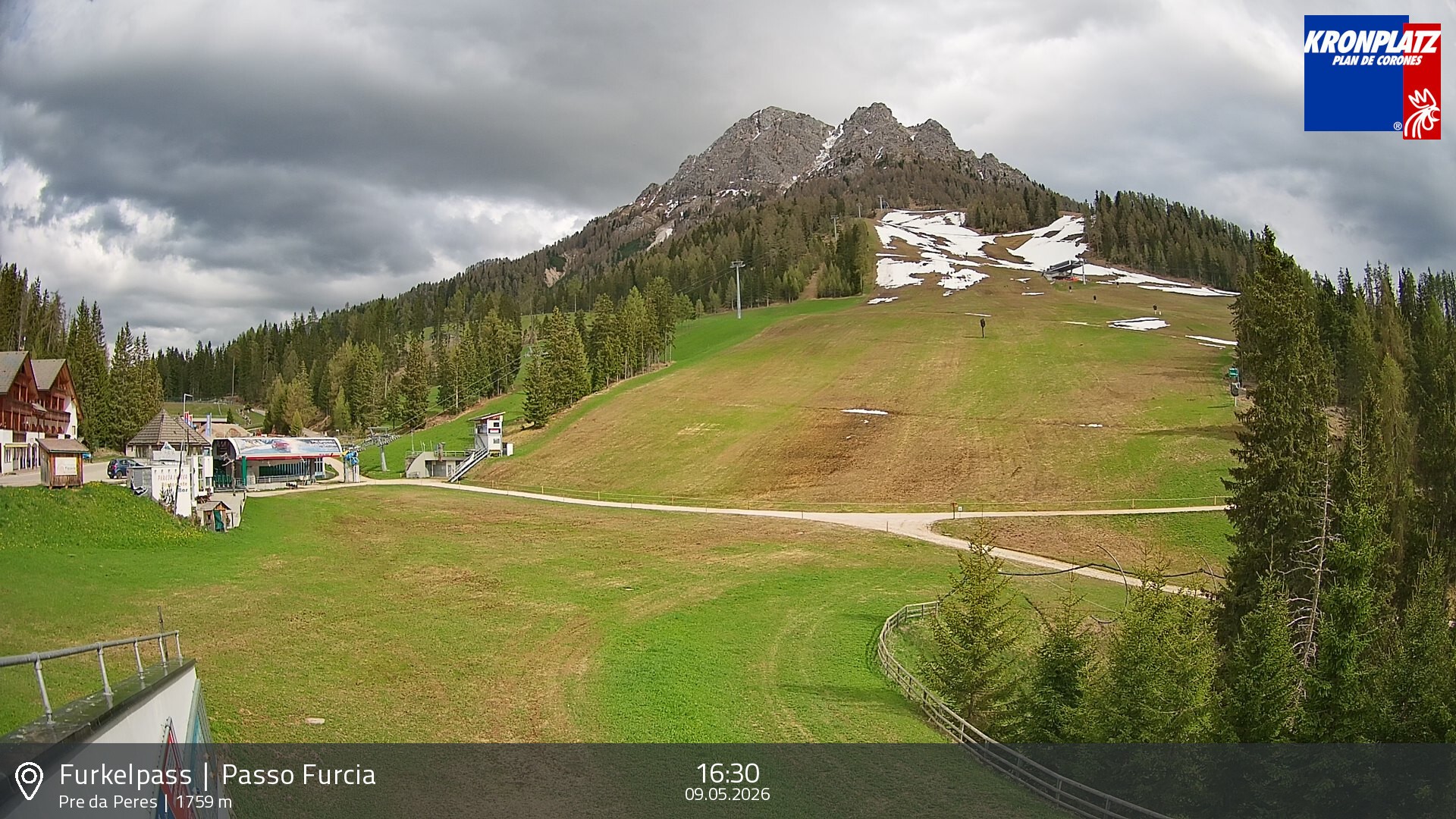 Archived image Webcam Base station Passo Furcia, Plan de Corones