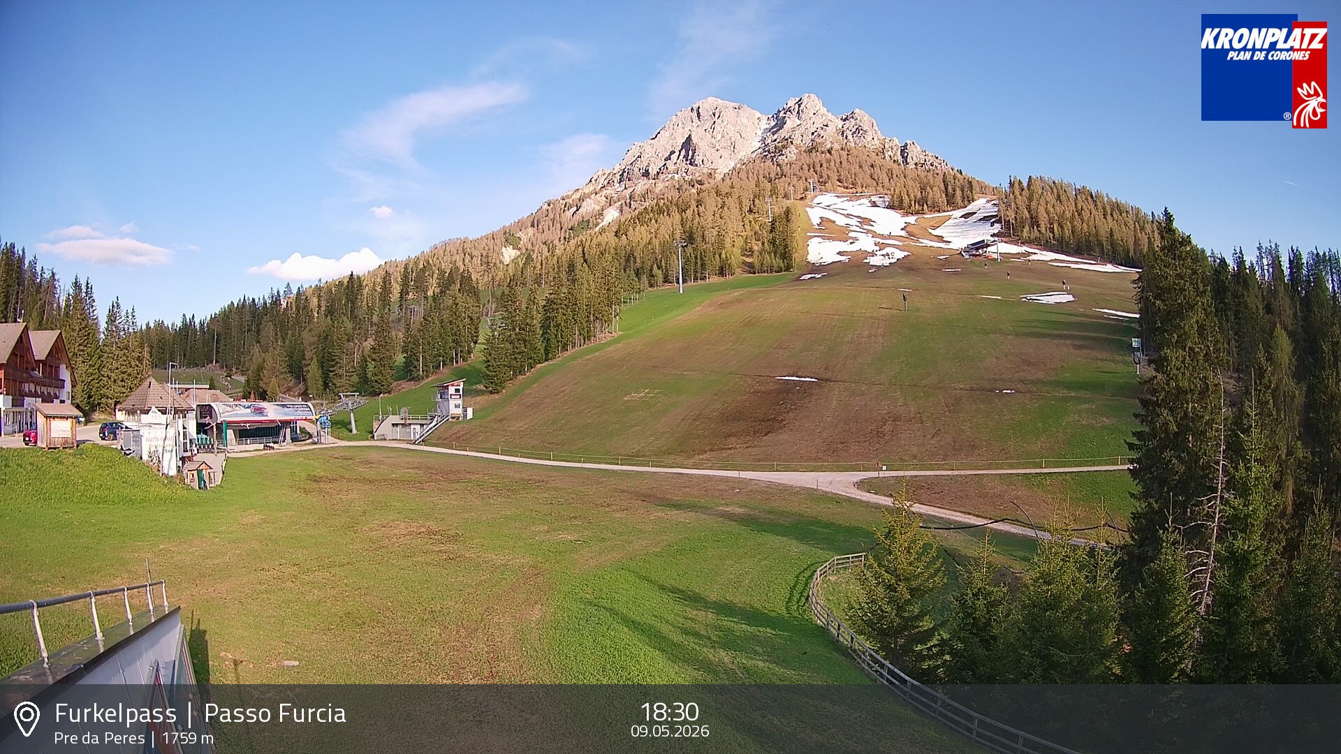 Archived image Webcam Base station Passo Furcia, Plan de Corones