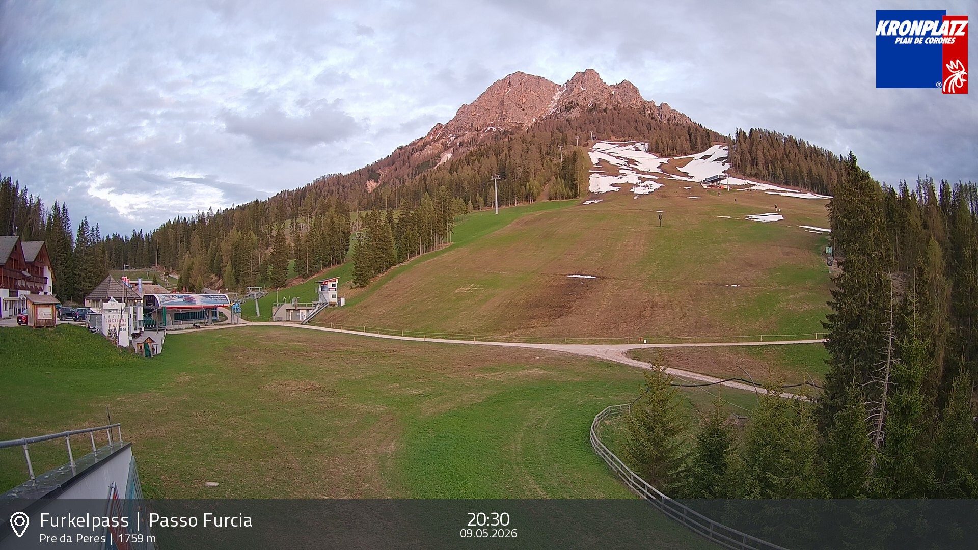 Archived image Webcam Base station Passo Furcia, Plan de Corones
