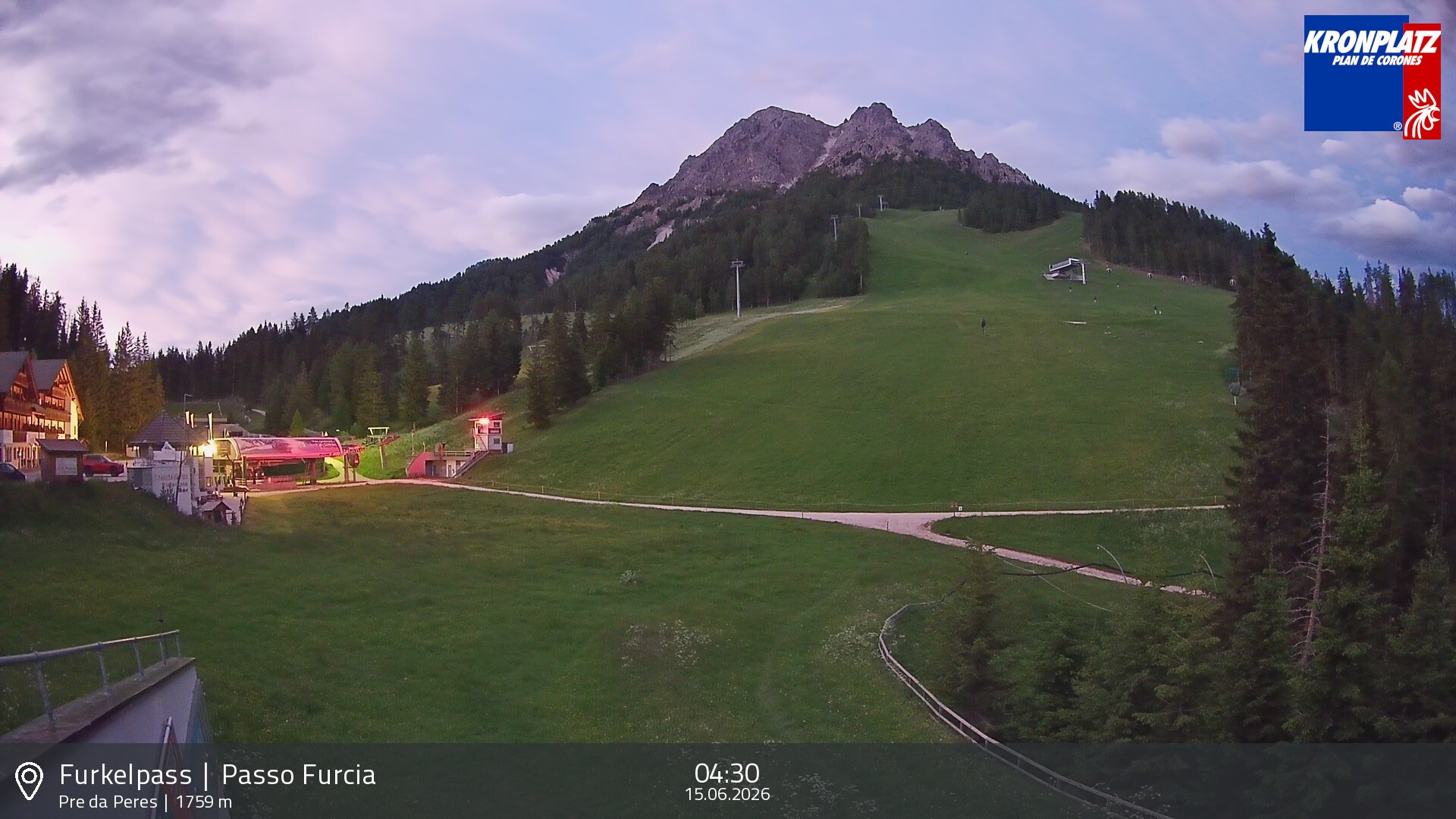 Archived image Webcam Base station Passo Furcia, Plan de Corones