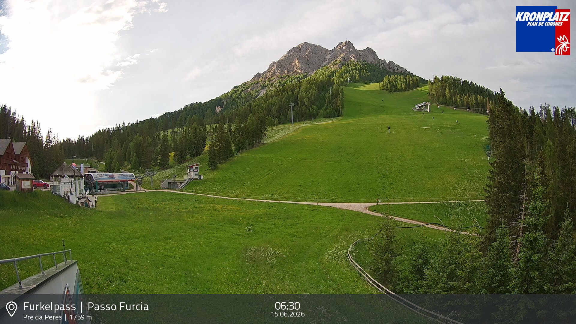 Archived image Webcam Base station Passo Furcia, Plan de Corones