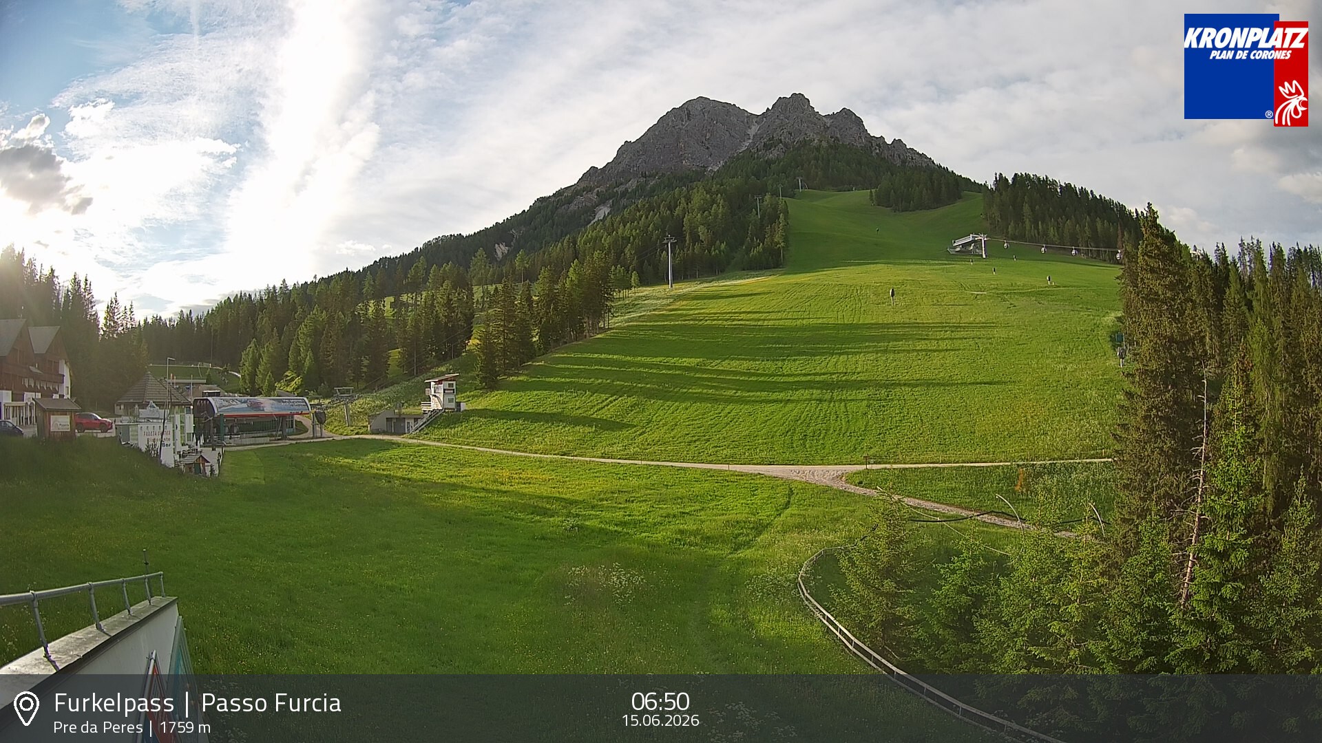 Archived image Webcam Base station Passo Furcia, Plan de Corones