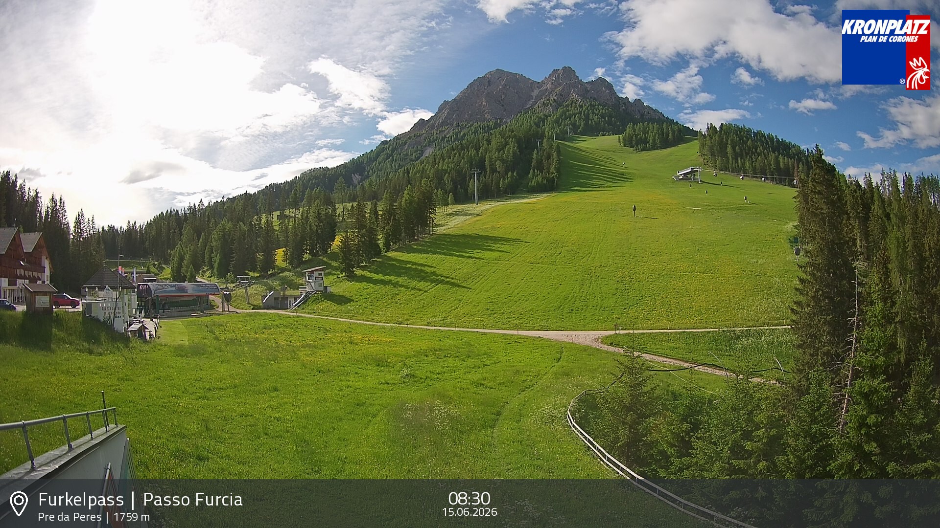 Archived image Webcam Base station Passo Furcia, Plan de Corones