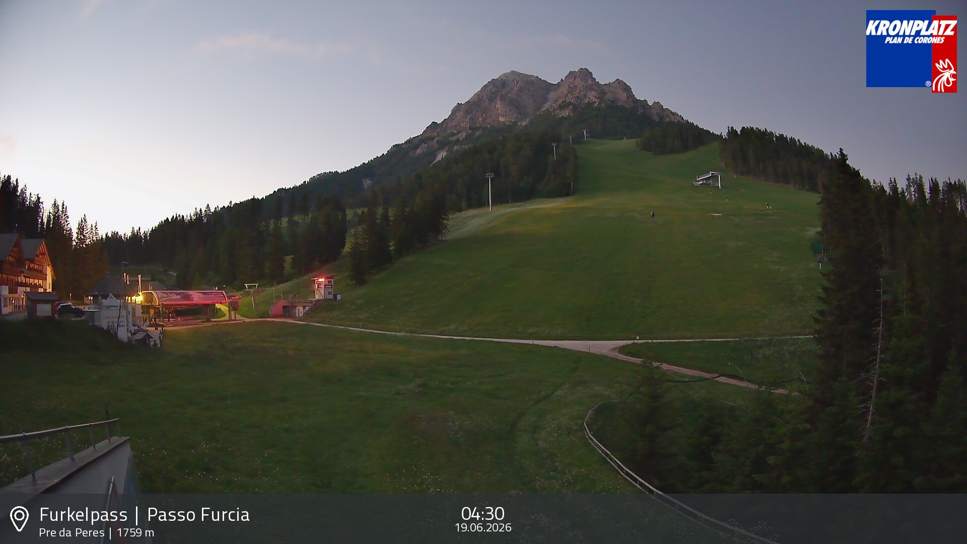 Archived image Webcam Base station Passo Furcia, Plan de Corones
