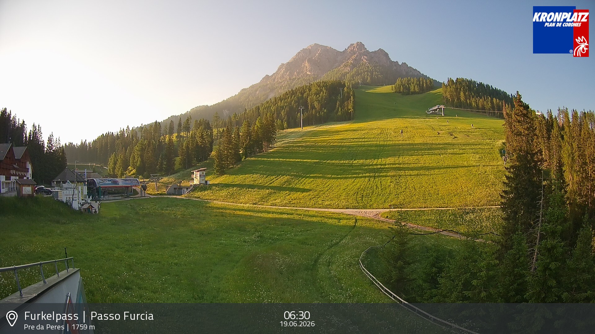 Archived image Webcam Base station Passo Furcia, Plan de Corones