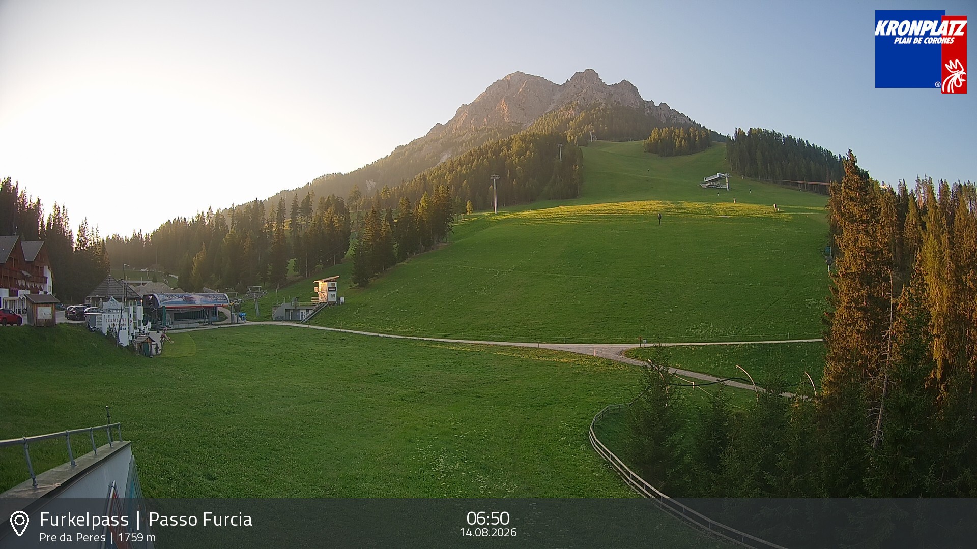 Archived image Webcam Base station Passo Furcia, Plan de Corones