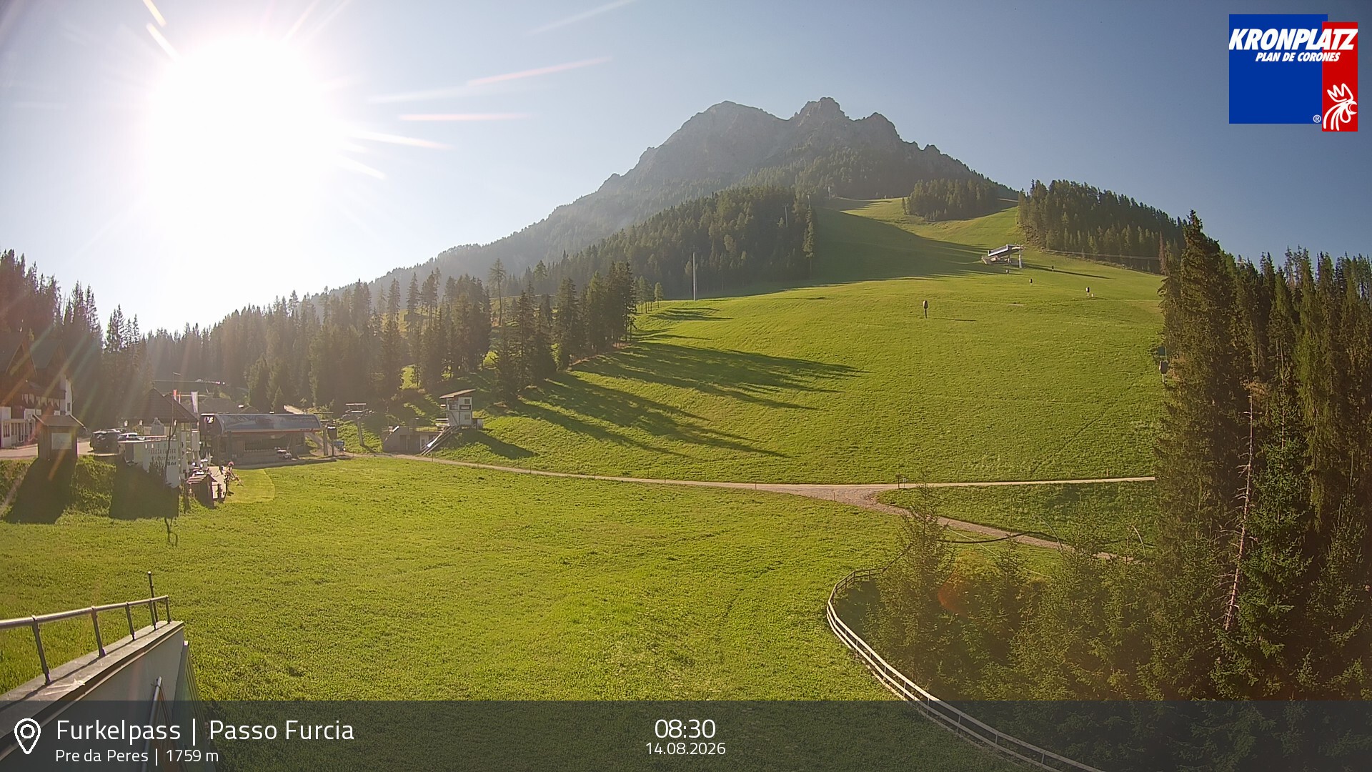 Archived image Webcam Base station Passo Furcia, Plan de Corones